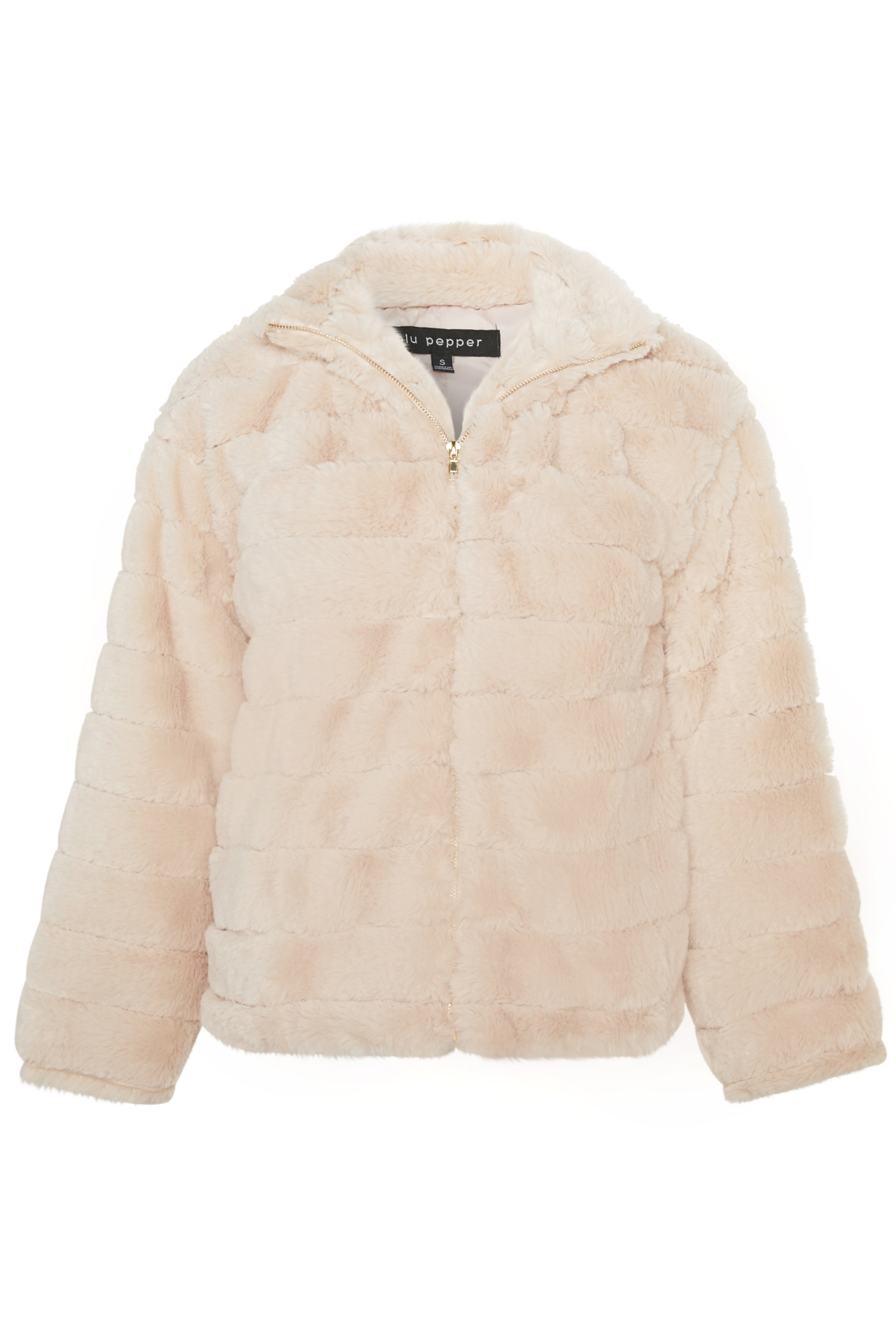 Long Sleeve Faux Fur Jacket in Beige XS - L | DAILYLOOK