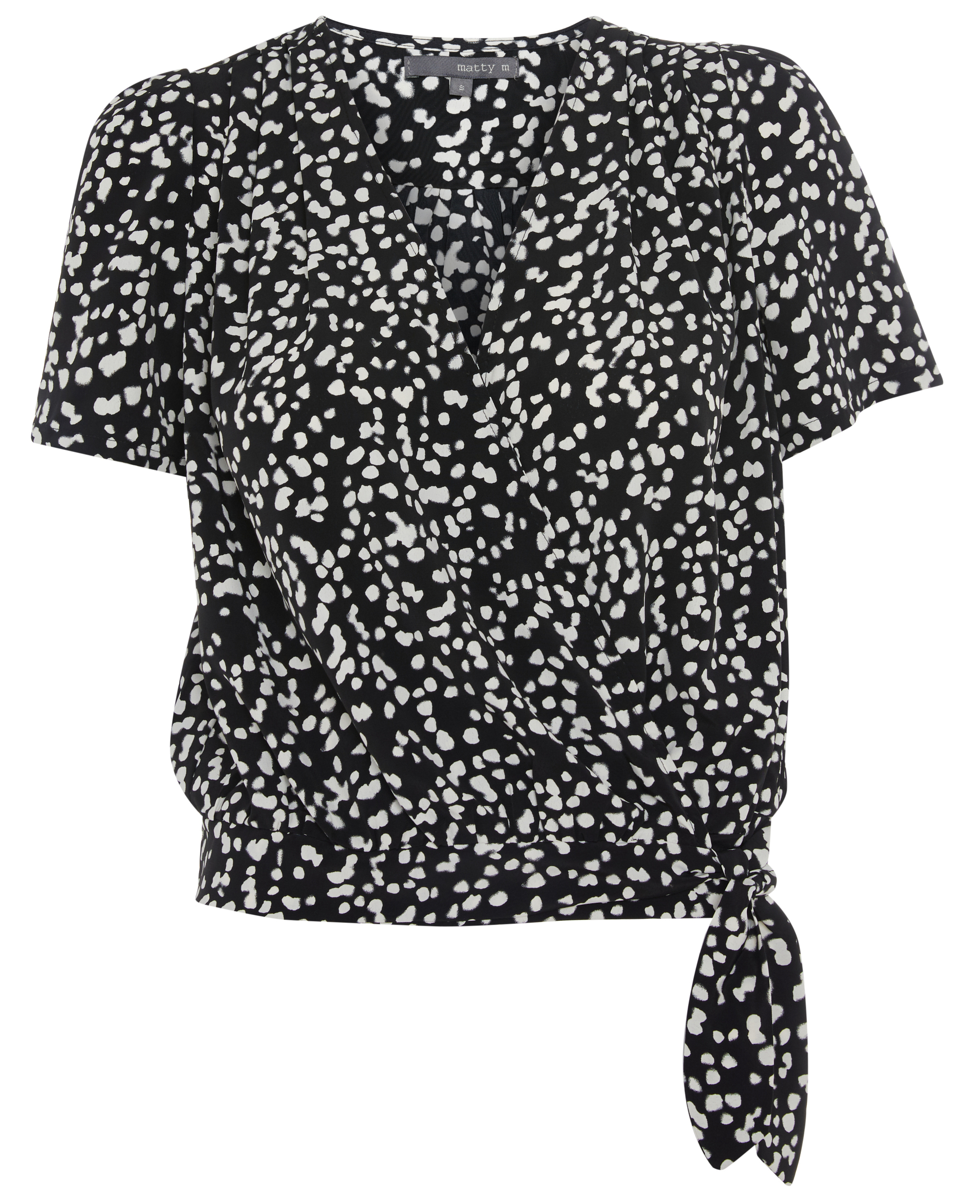 Matty M Side Tie Short Sleeve Top