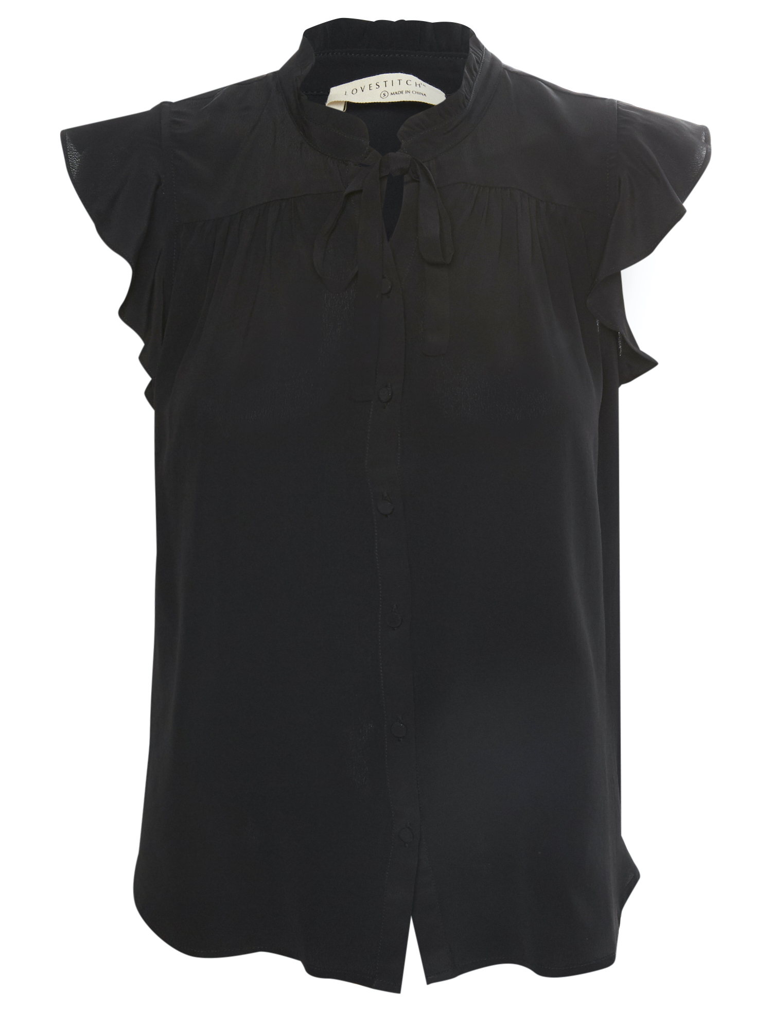 Button Down Flutter Sleeve Top