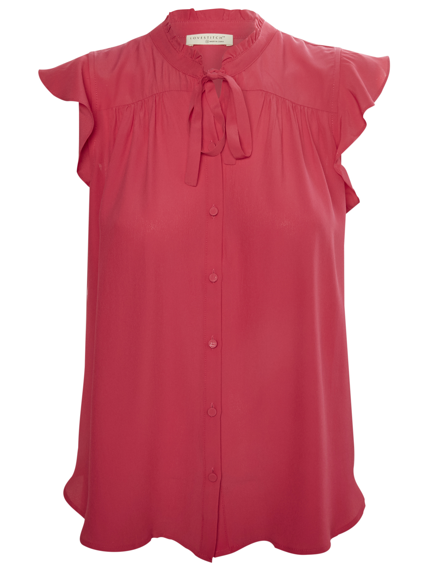 Button Down Flutter Sleeve Top