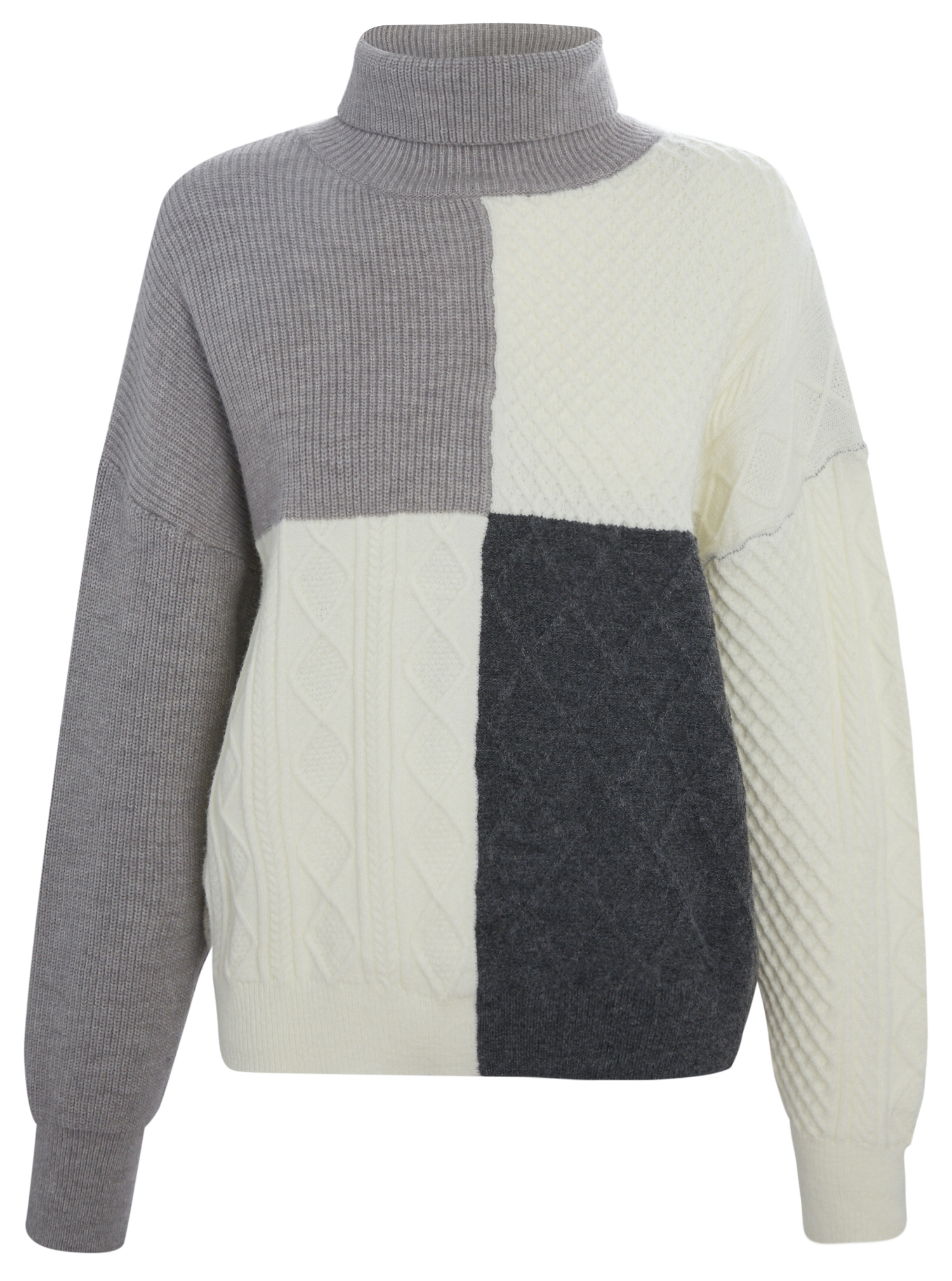 Turtle Neck Color Block Sweater