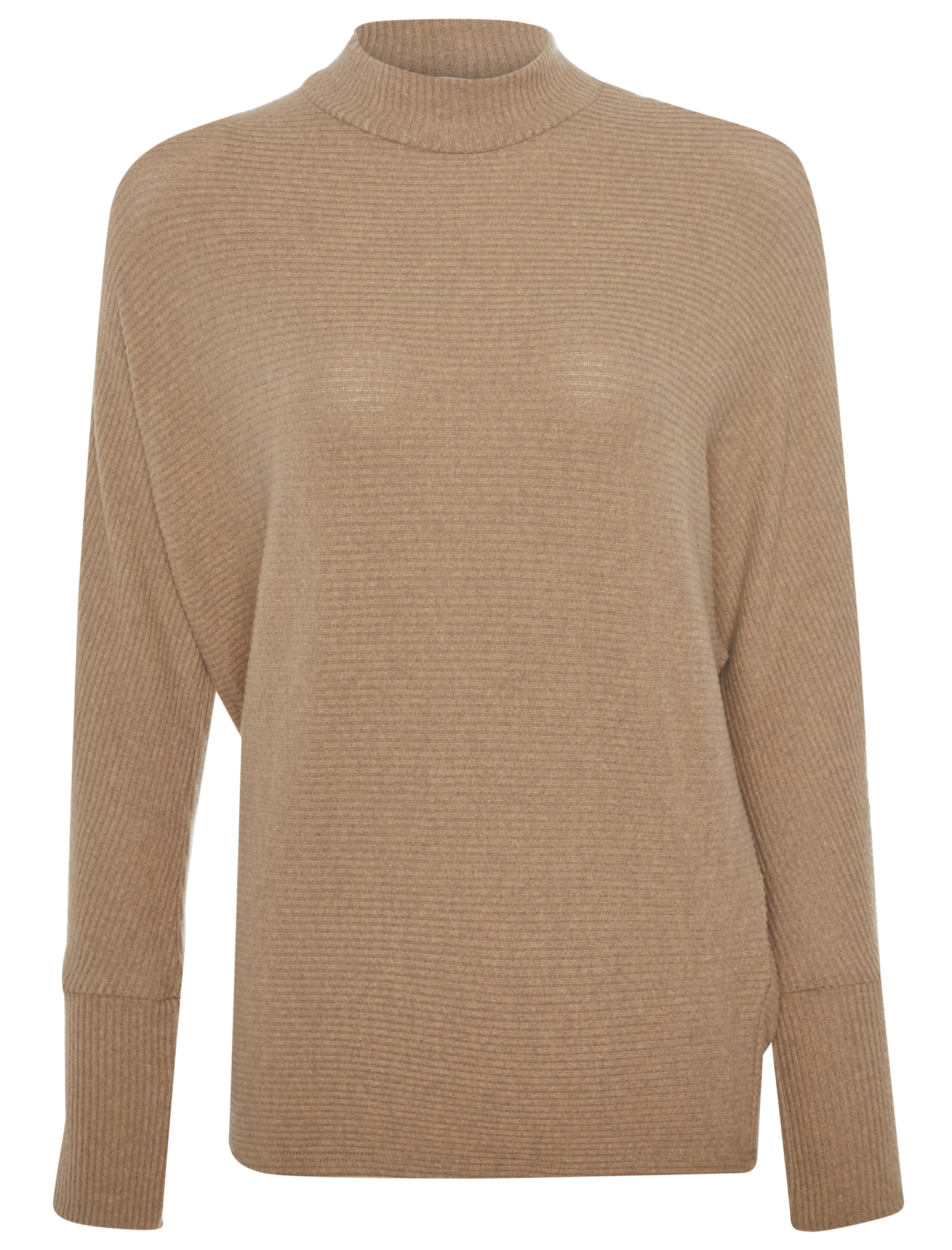 Mock Neck Brushed Ribbed Top