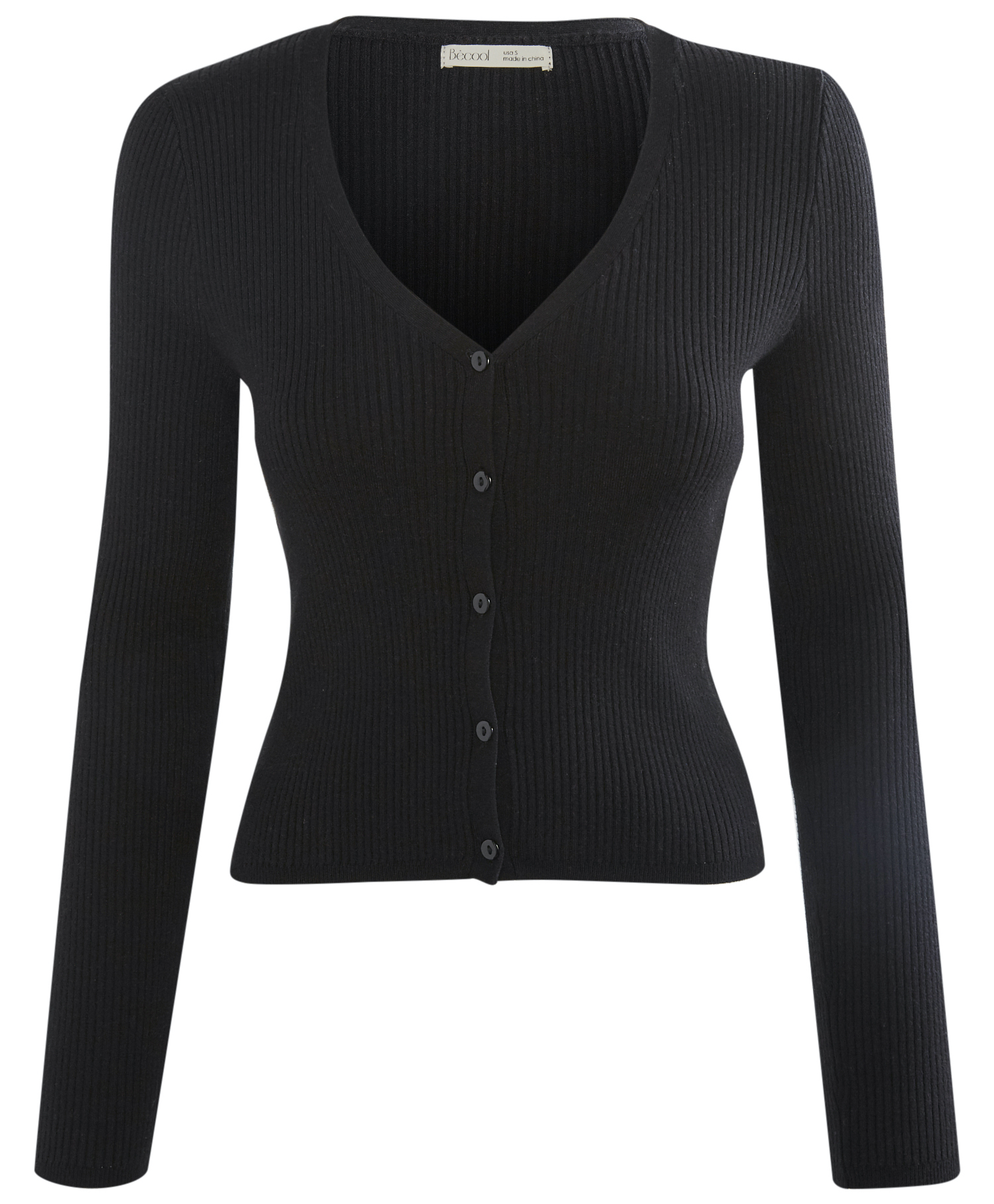 Buttoned Front Long Sleeve Knit Top