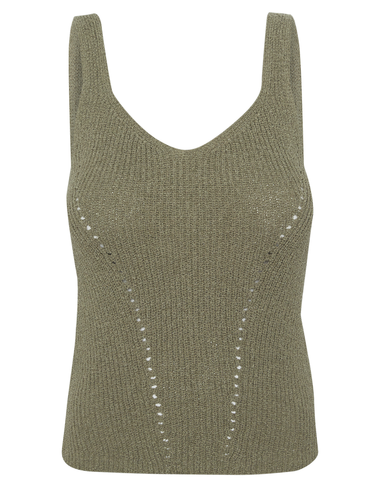 Eyelet Sleeveless Knit Tops