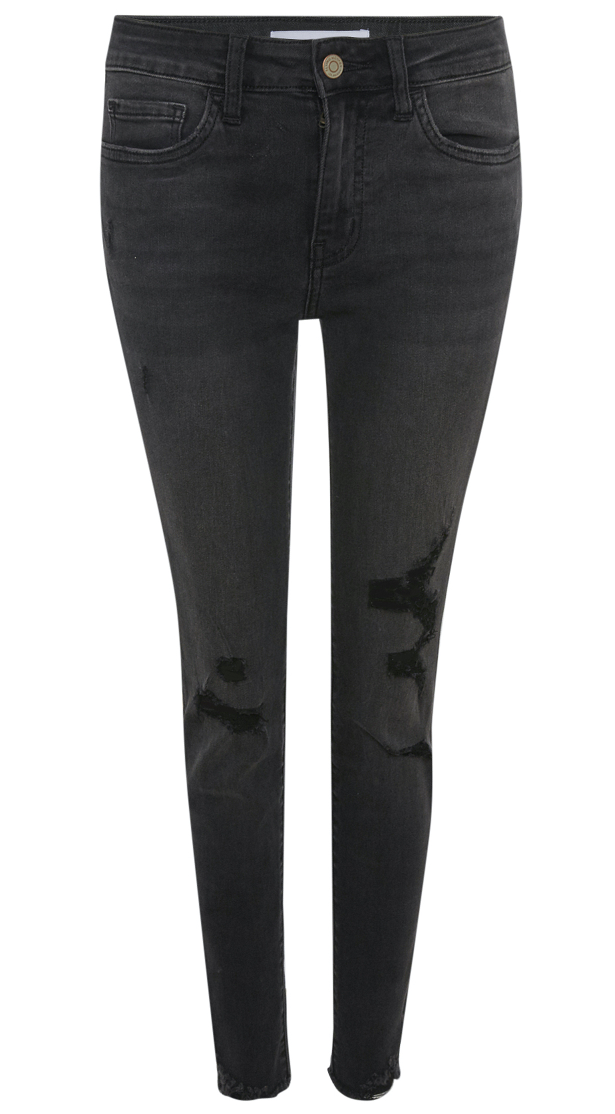 Flying Monkey Mid Rise Distressed Raw Hem Crop Skinny