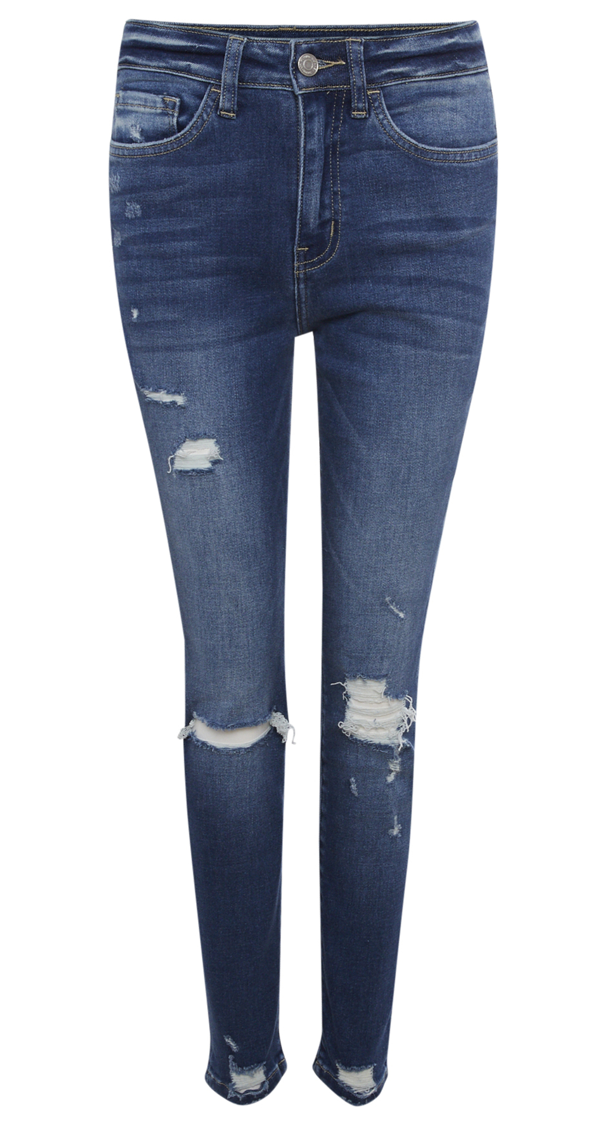 High Rise Distressed Crop Denim