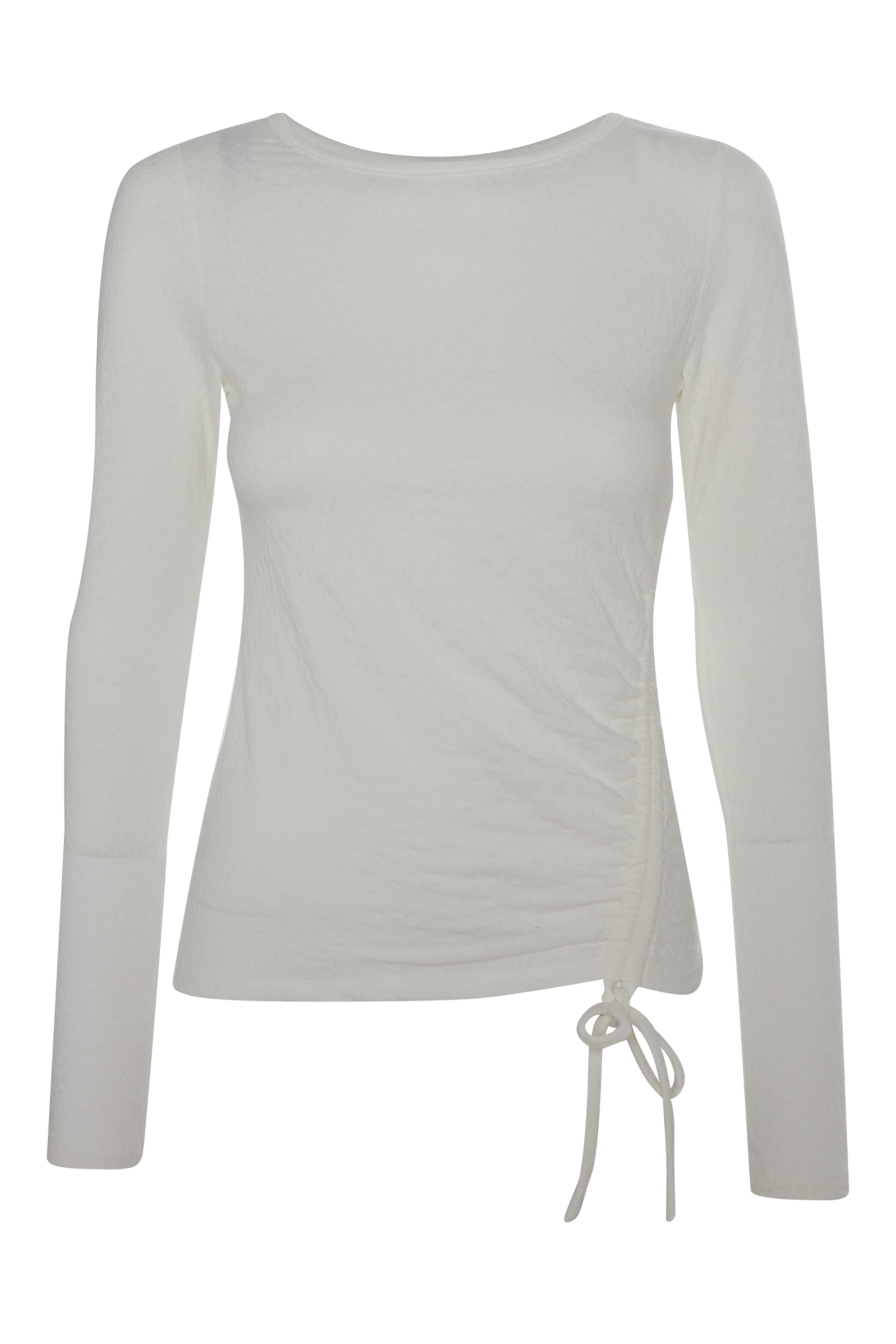 Long Sleeve Side Ruching Detail Top