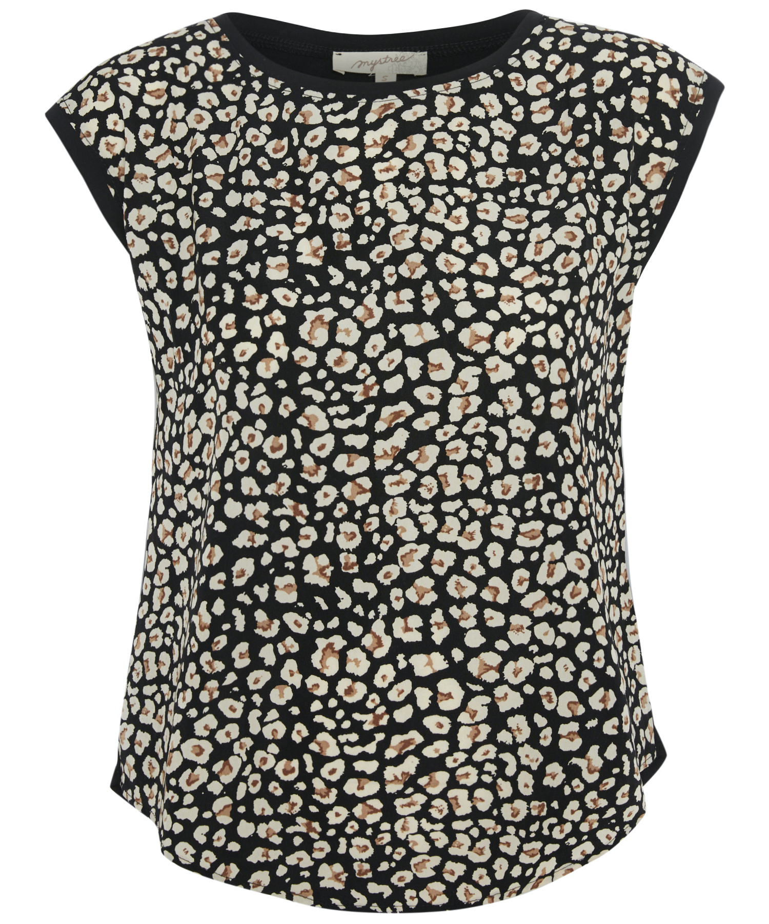 Leopard Print Contrast Top