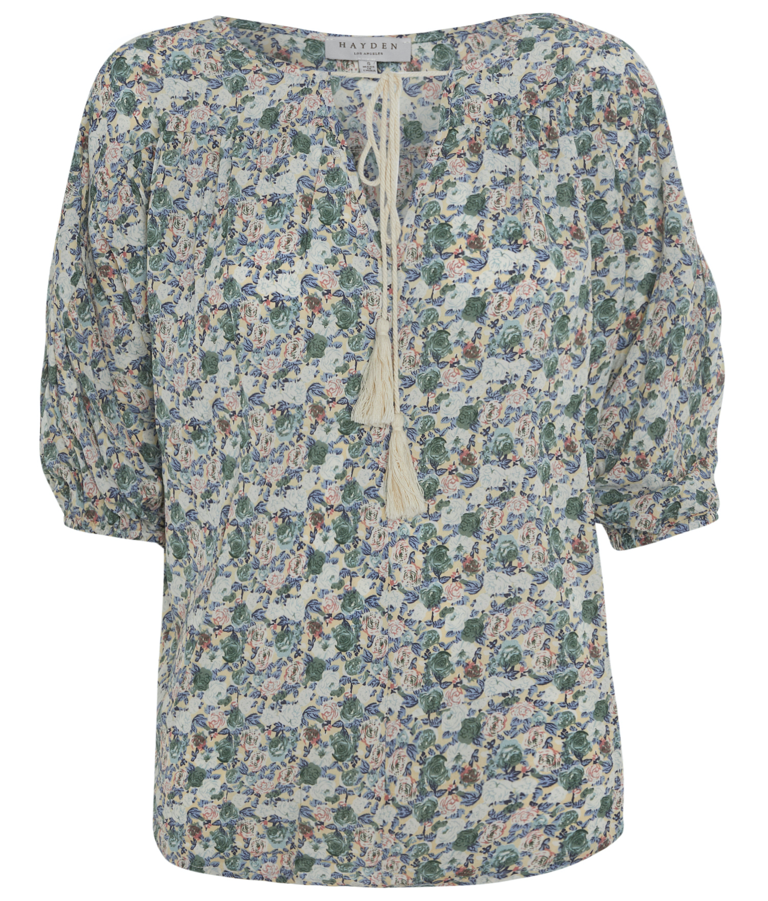 Floral Tassel Tie Top