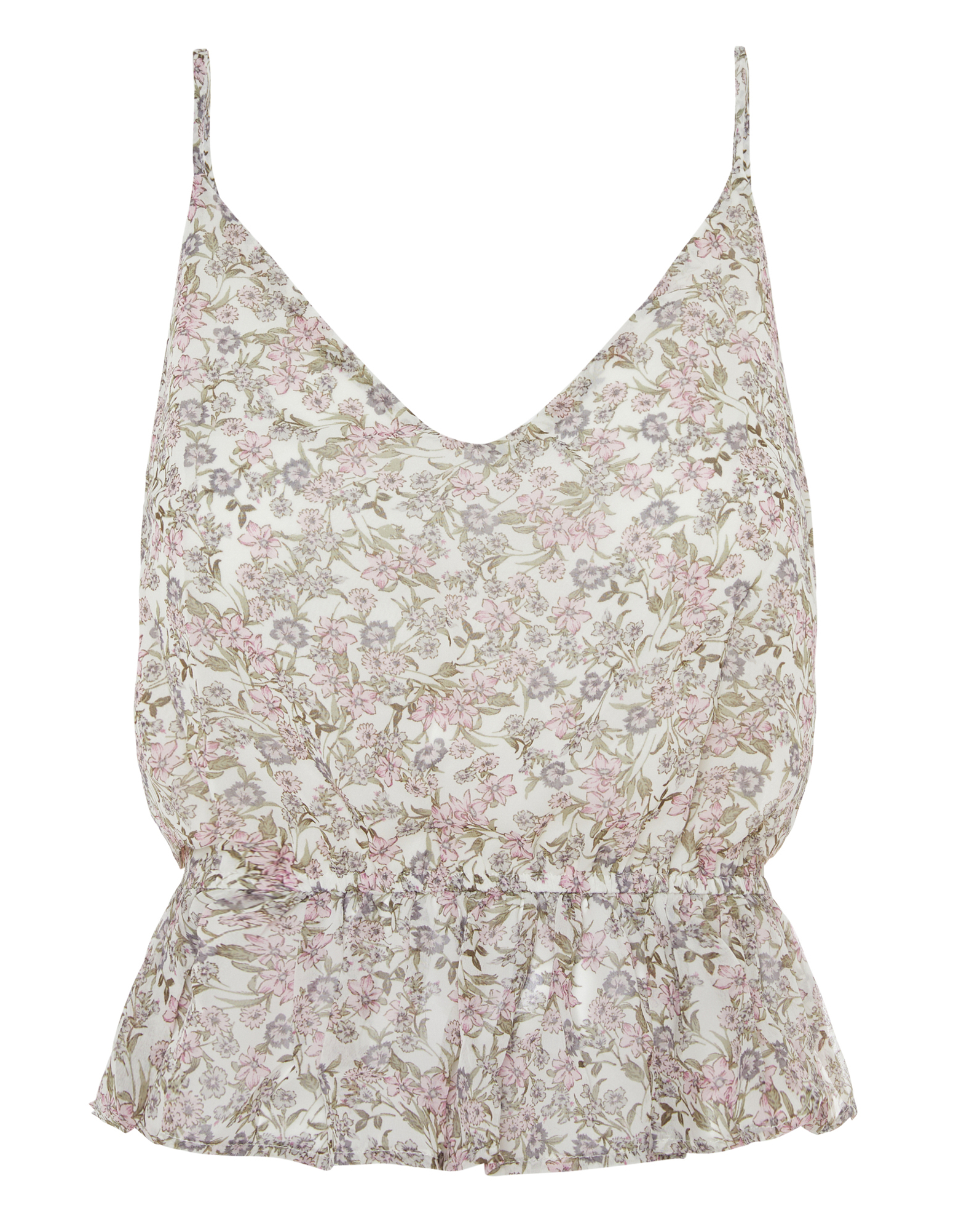 Floral Print Chiffon Tank