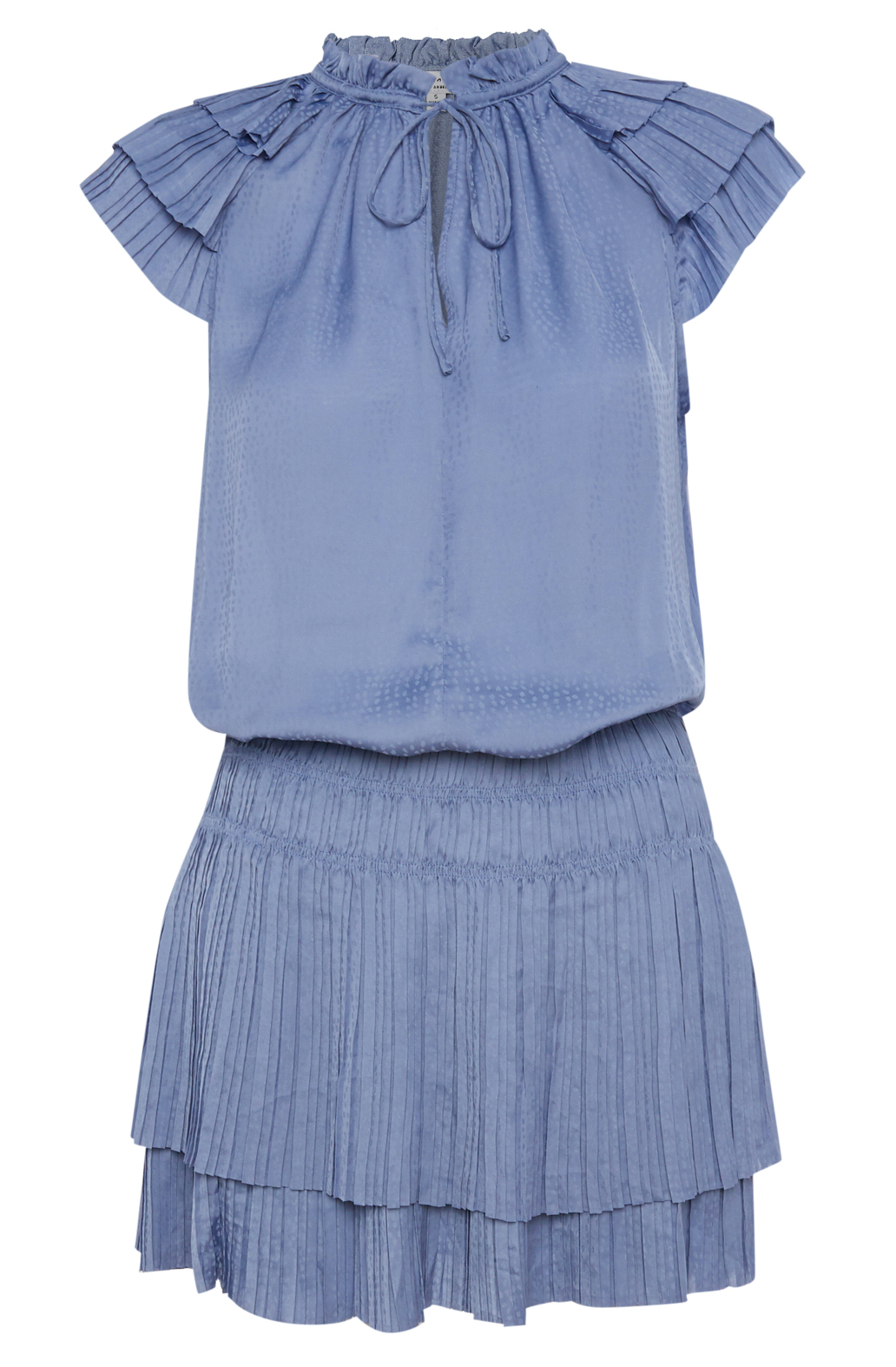 Pleated Short Sleeve Smocked Dress