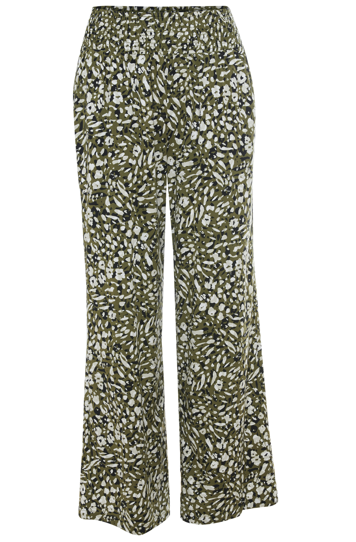 Liverpool Smocked Waist Crop Wide Leg