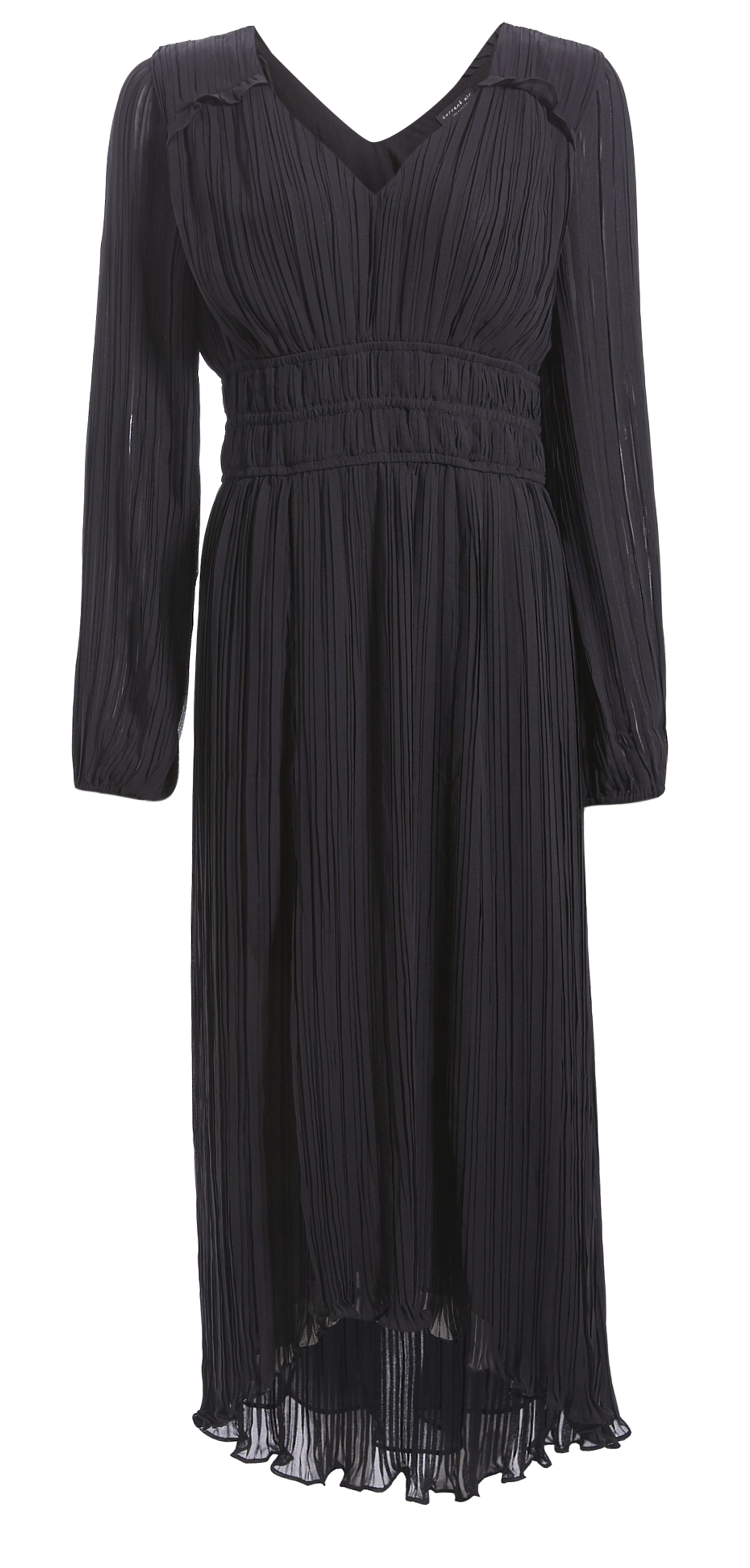 Long Sleeve Pleated Midi Dress