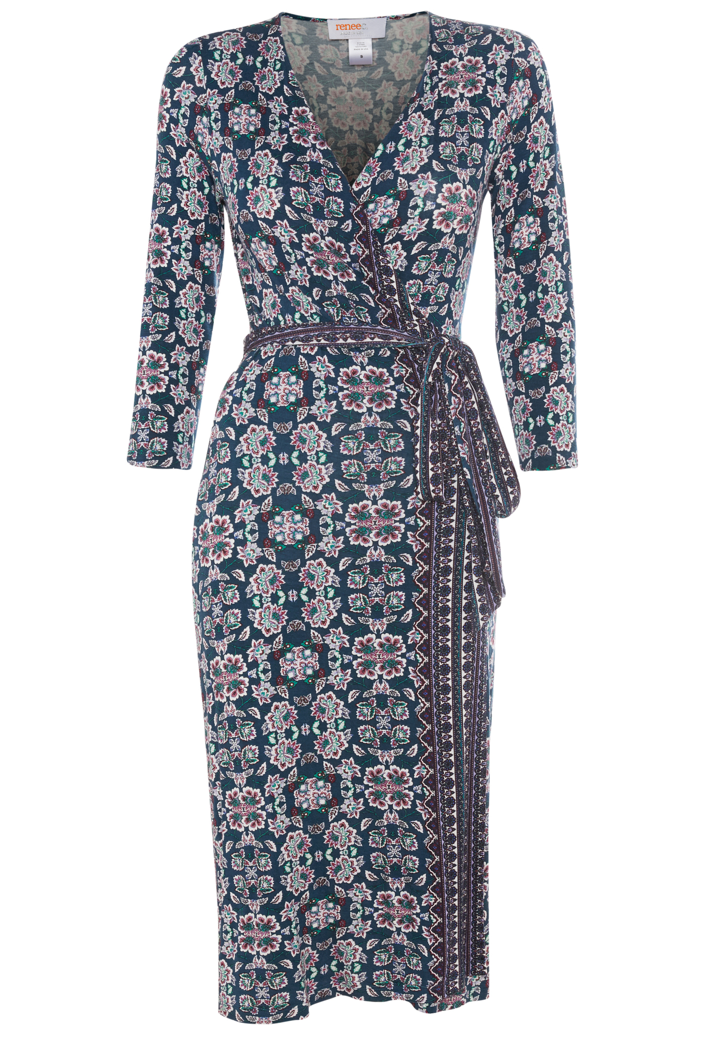 Printed Faux Wrap Dress