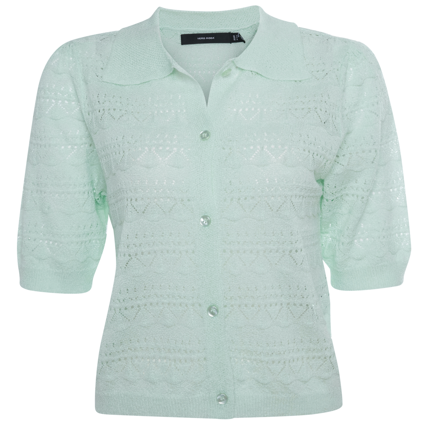 Short Sleeve Collared Knit Top