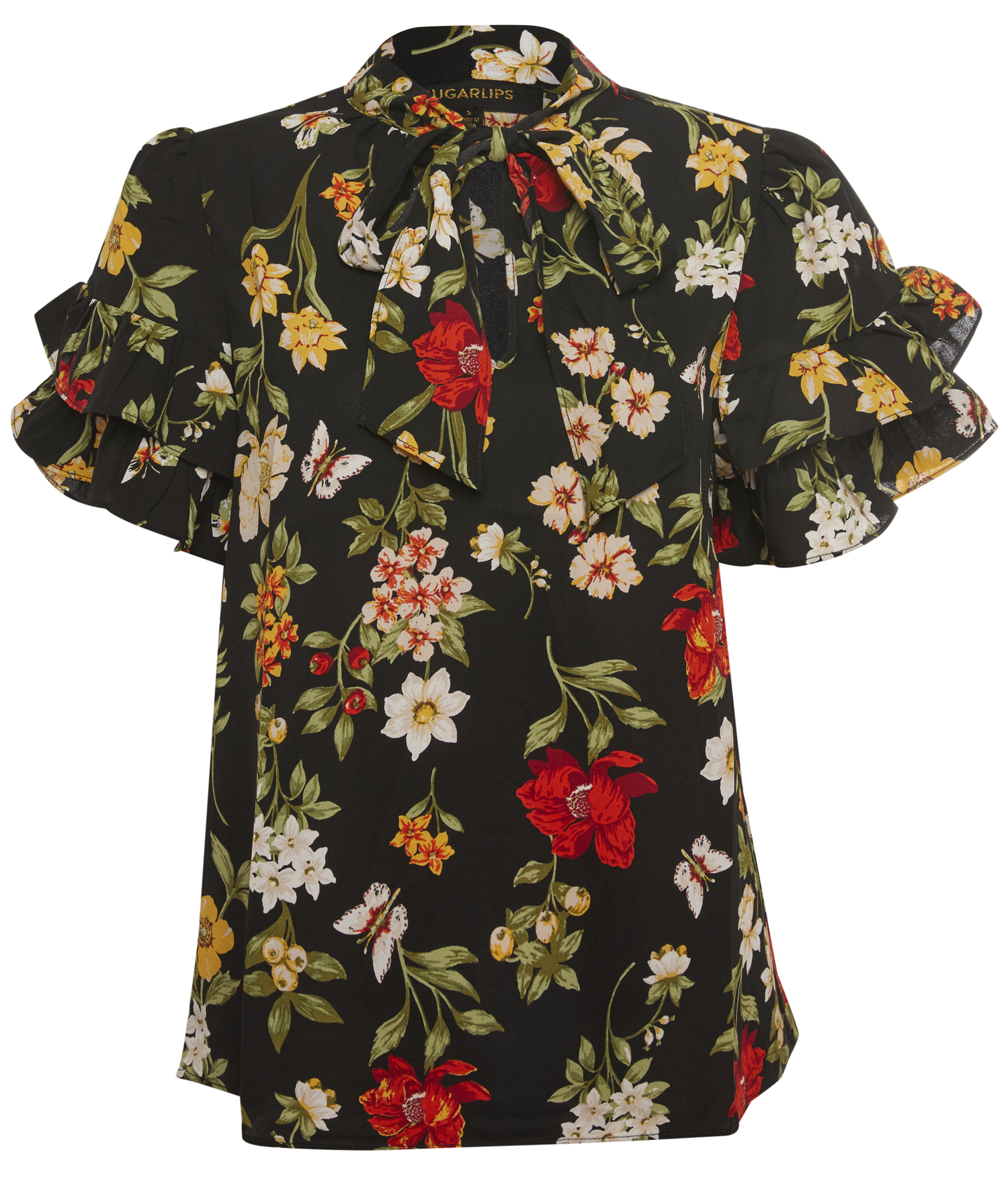 Floral Printed Top with Tie