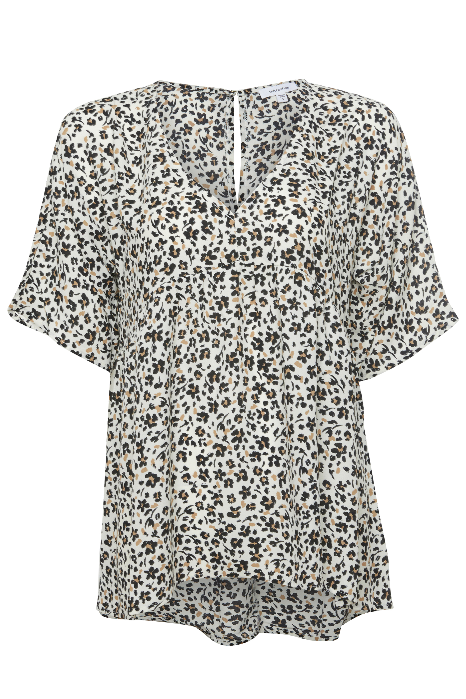 Printed Short Sleeve Babydoll Top