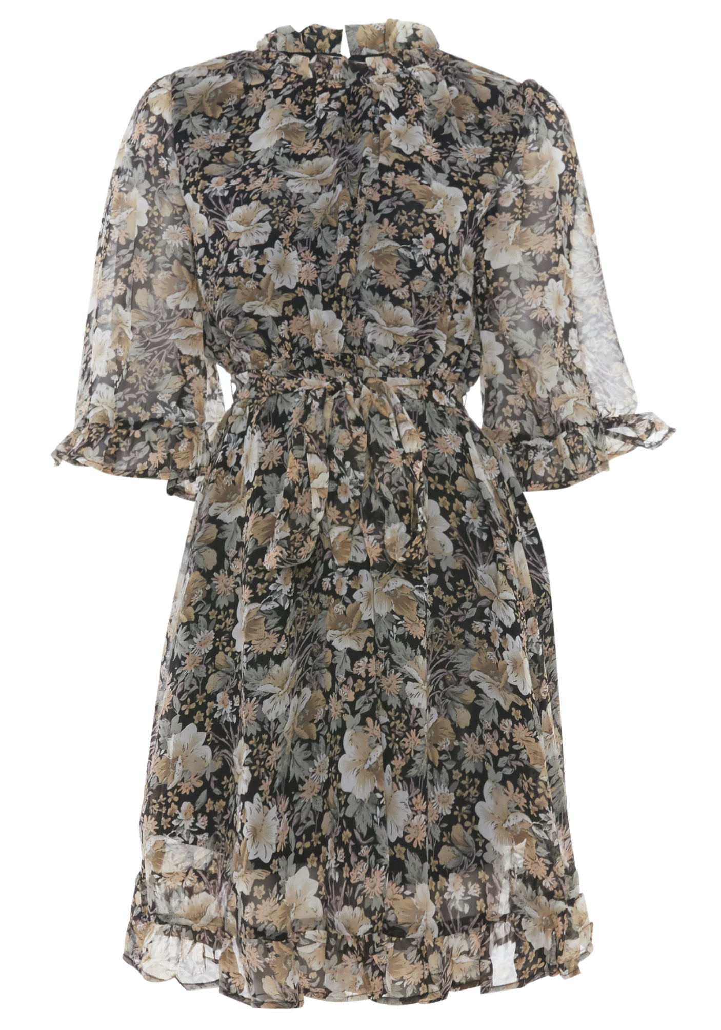 Ruffle Chiffon Mini Dress