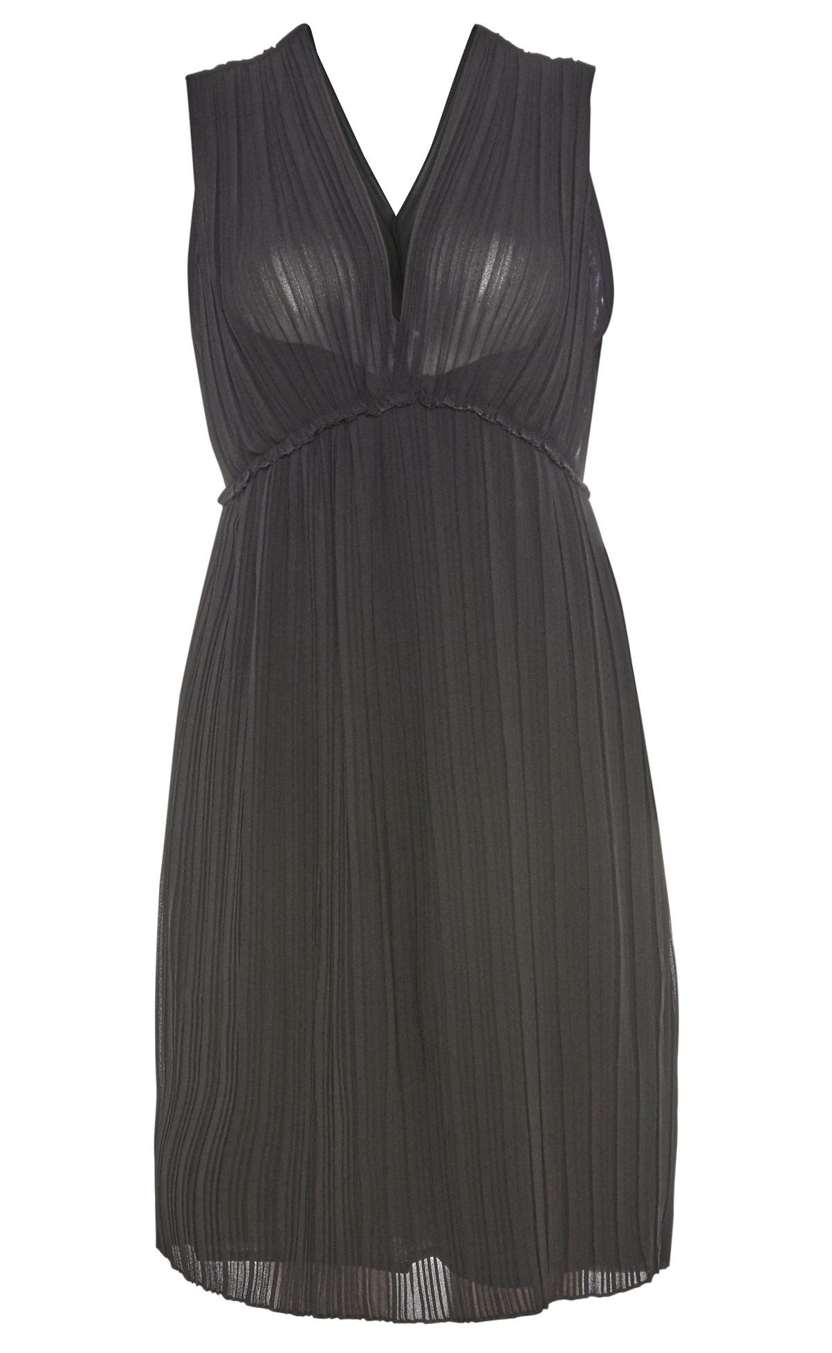 V-Neck Pleated Dress