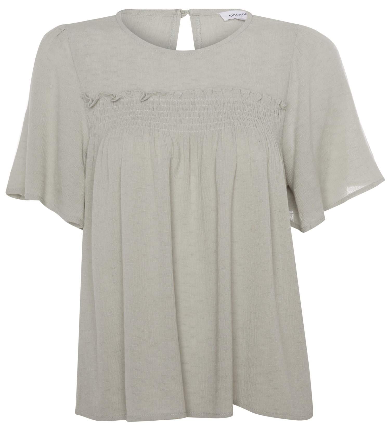 Short Sleeve Smock Detail Top