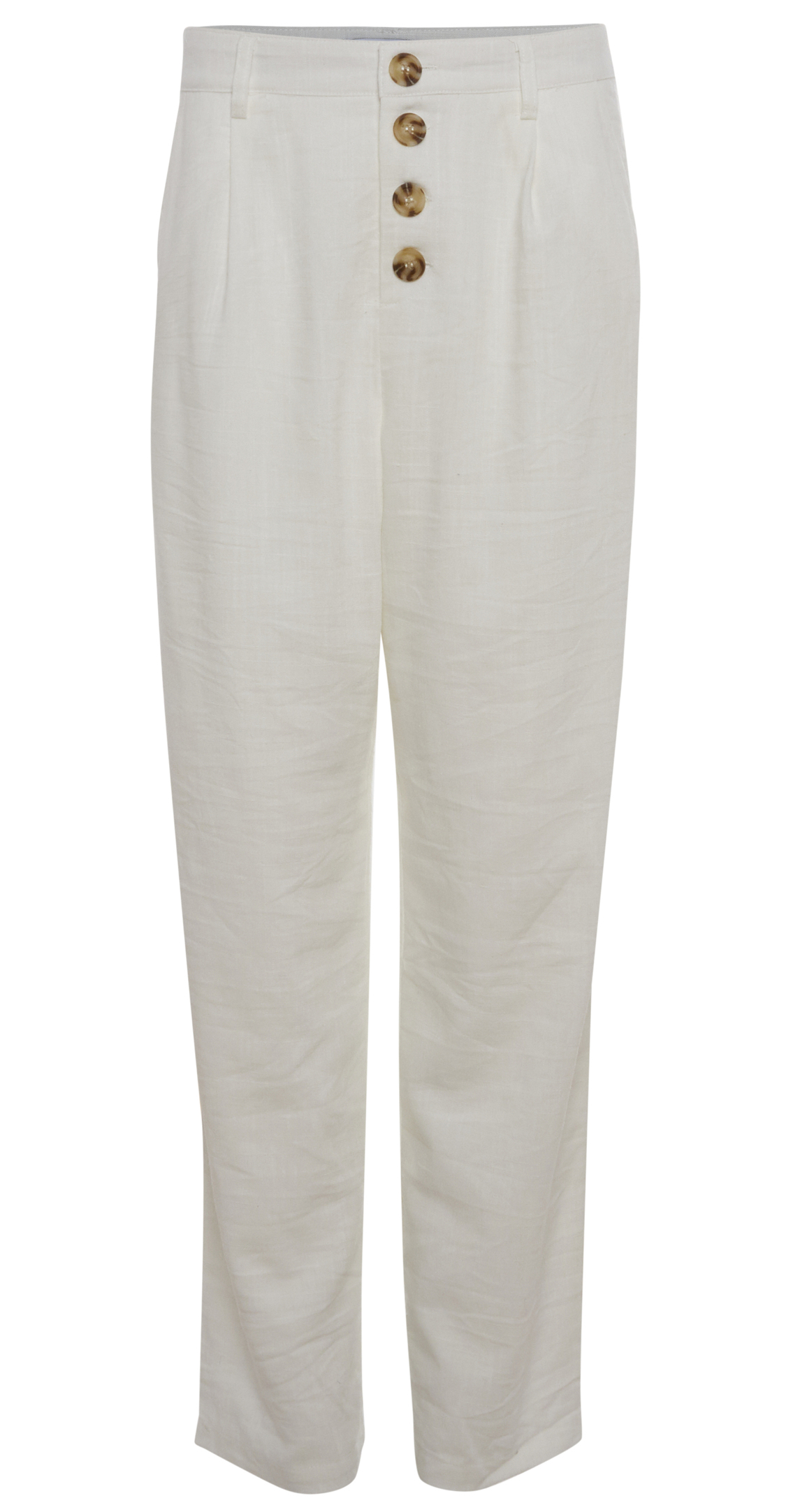 Button Front Pleated Pants