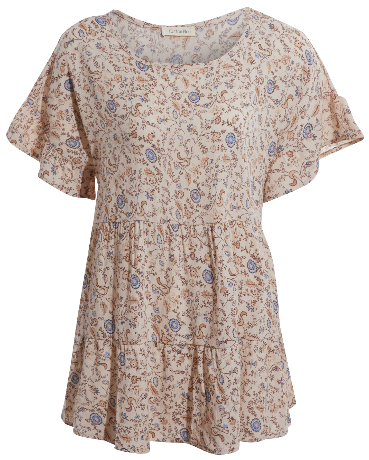 Printed Tiered Babydoll Top