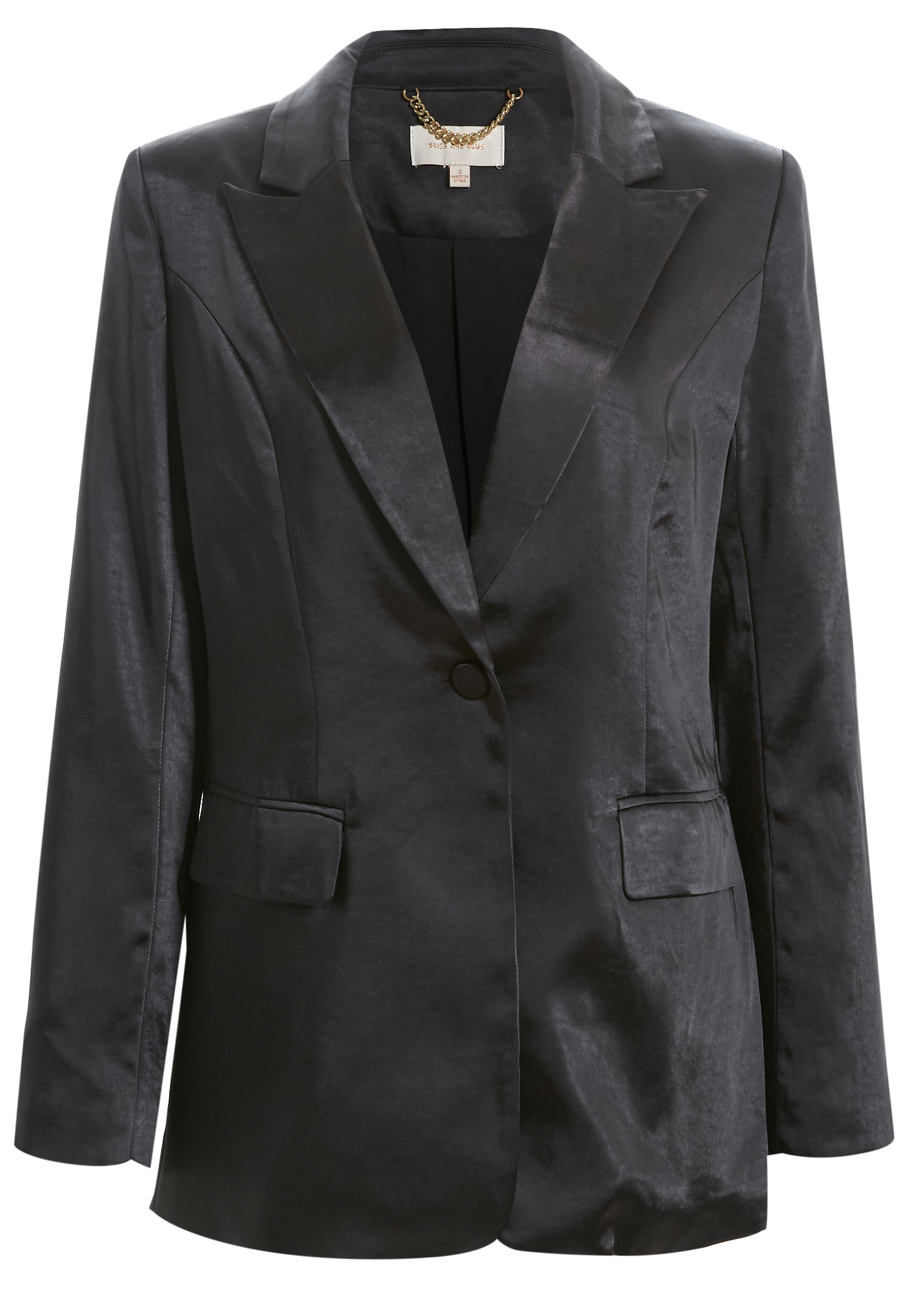 Single Button Satin Blazer