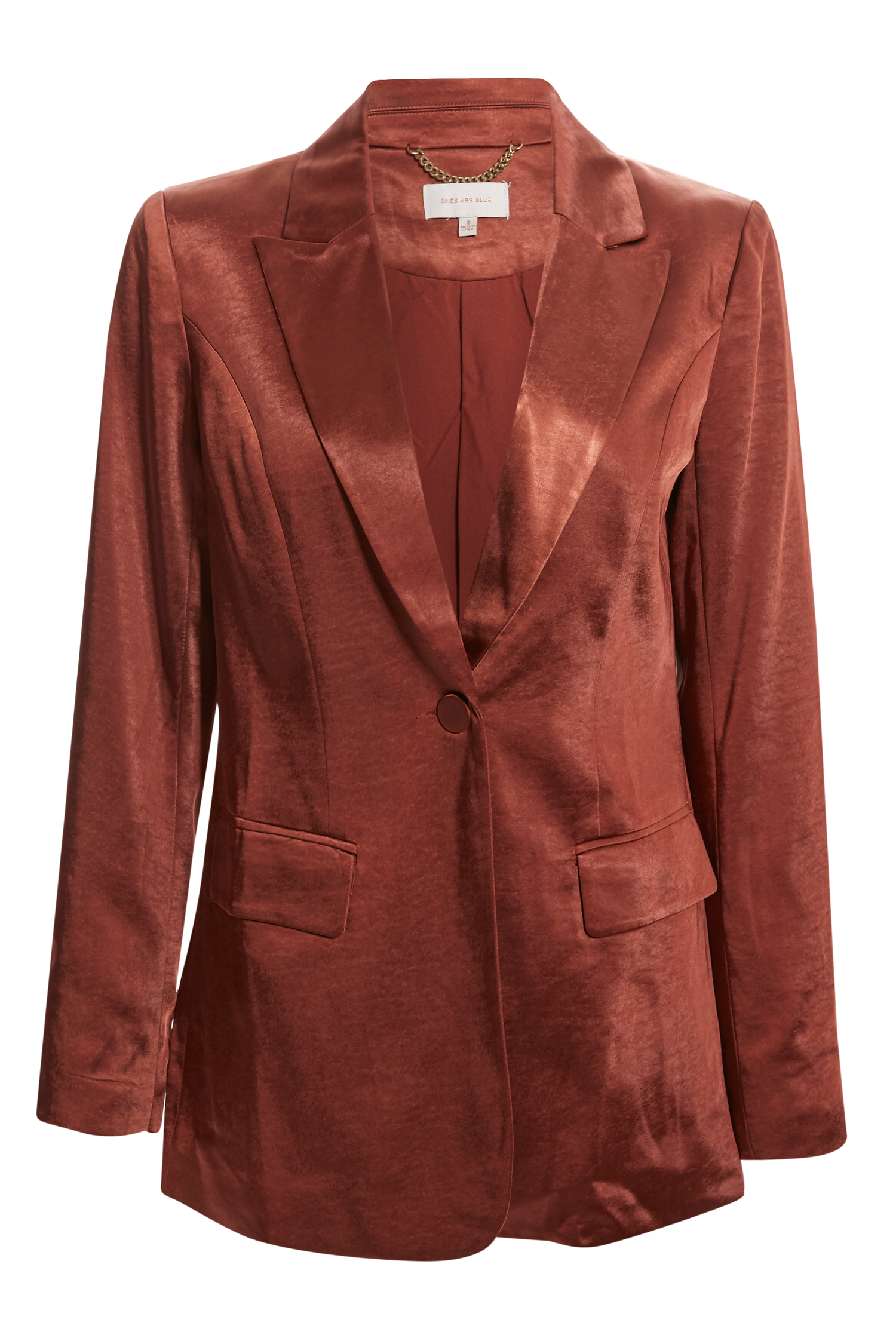 Single Button Satin Blazer