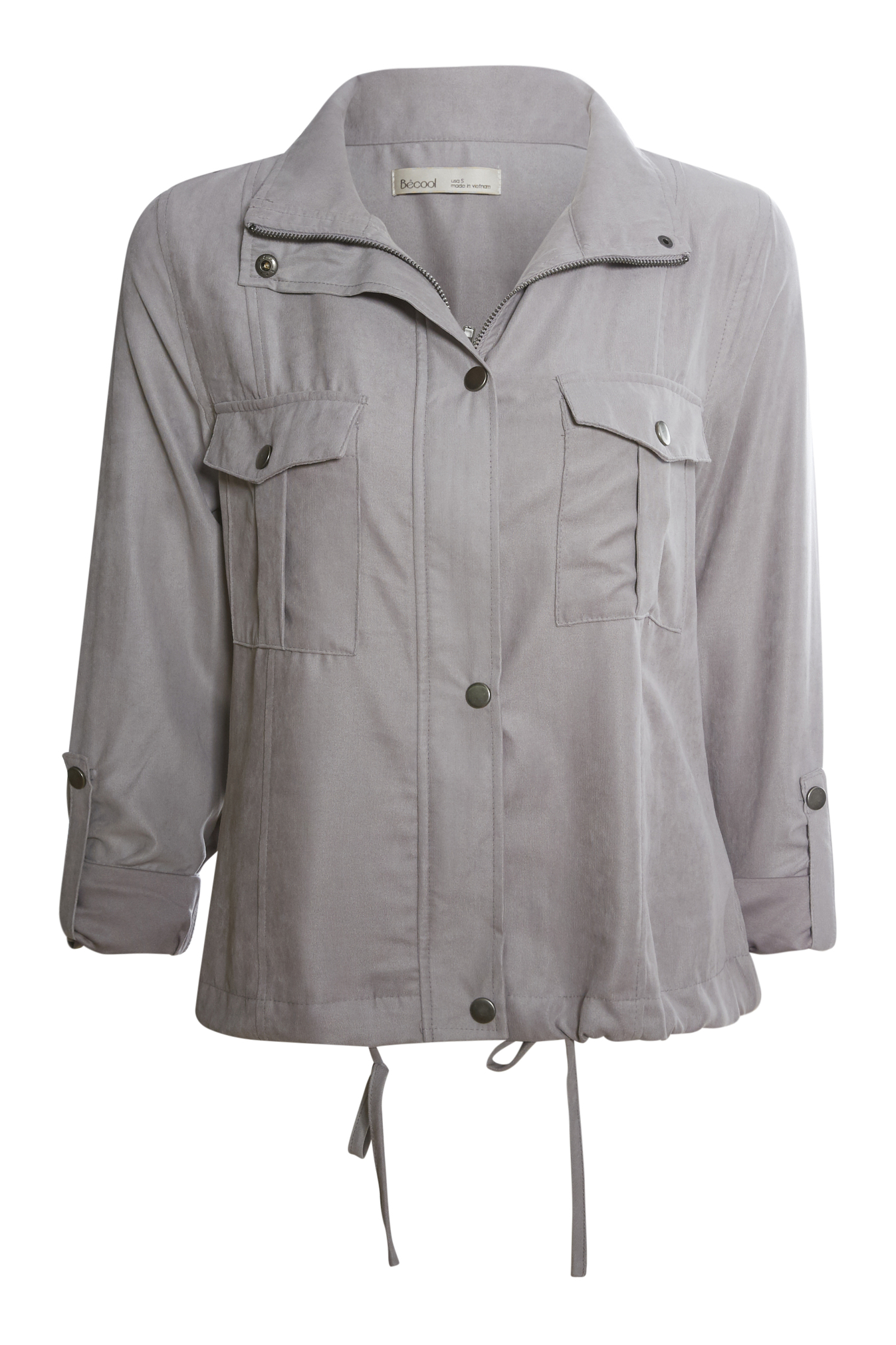 Peach Skin Crop Utility Jacket