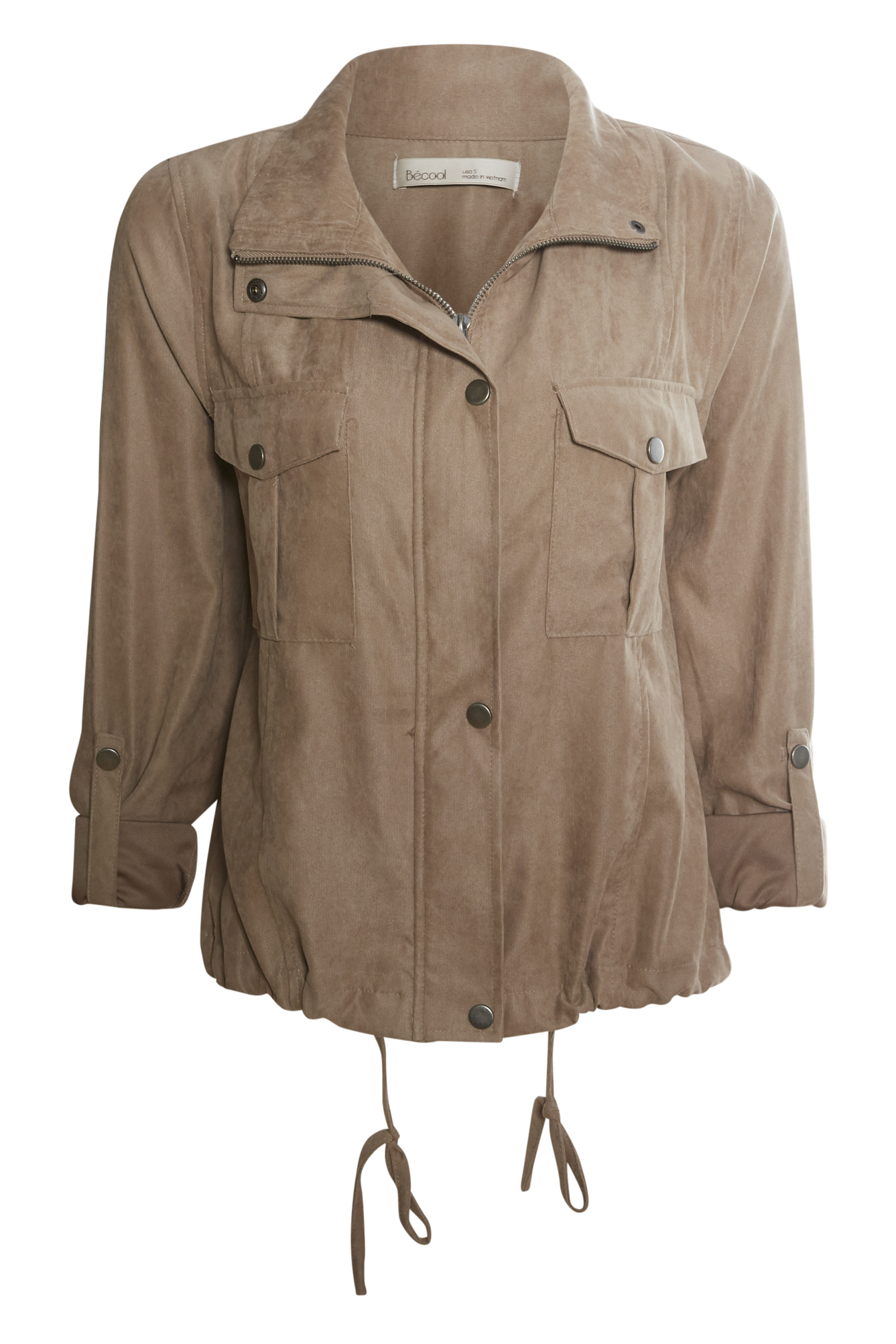 Peach Skin Crop Utility Jacket