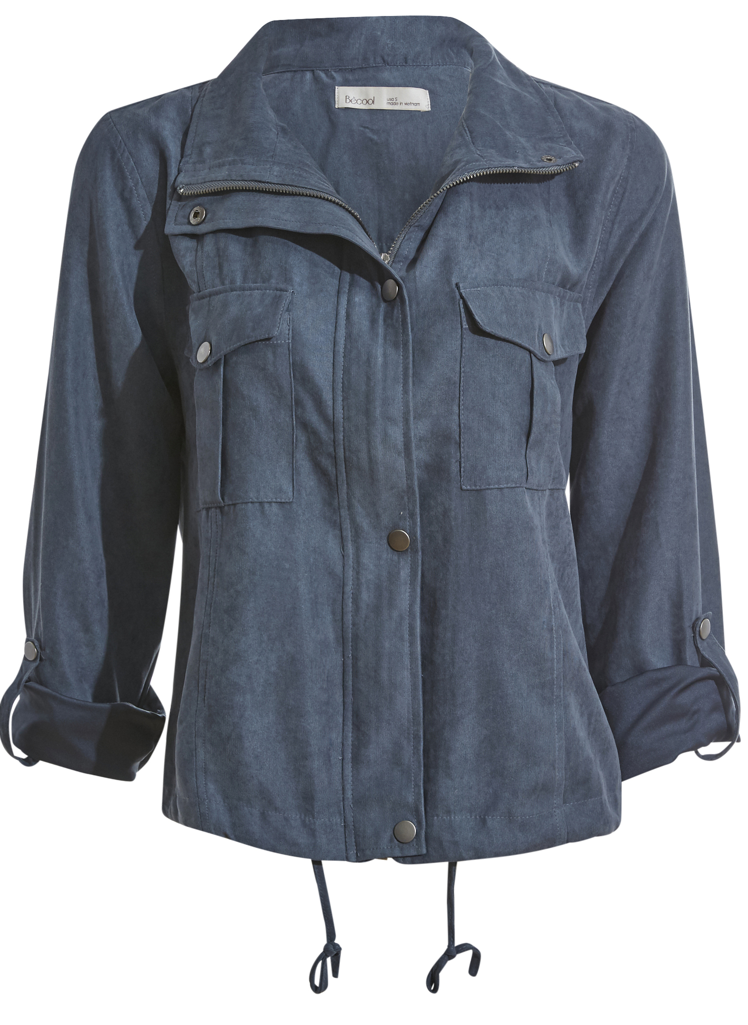 Peach Skin Crop Utility Jacket