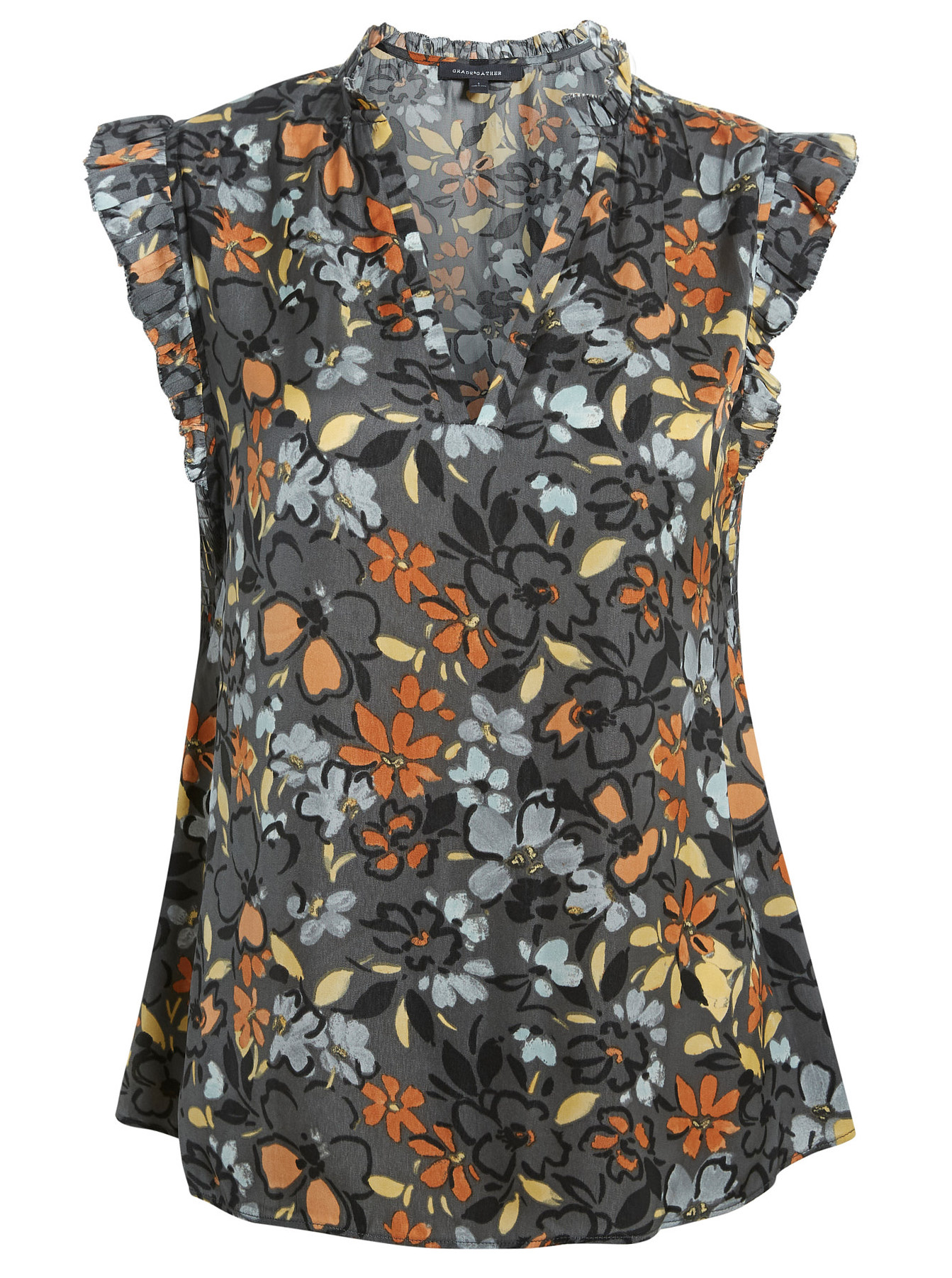 Floral Ruffle Trim Tank