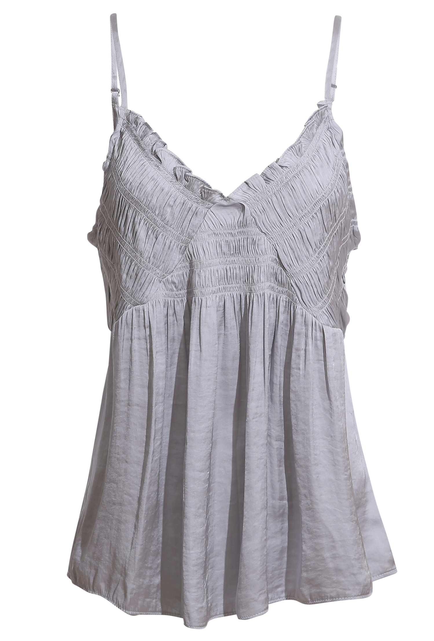 Smocked Front Satin Tank