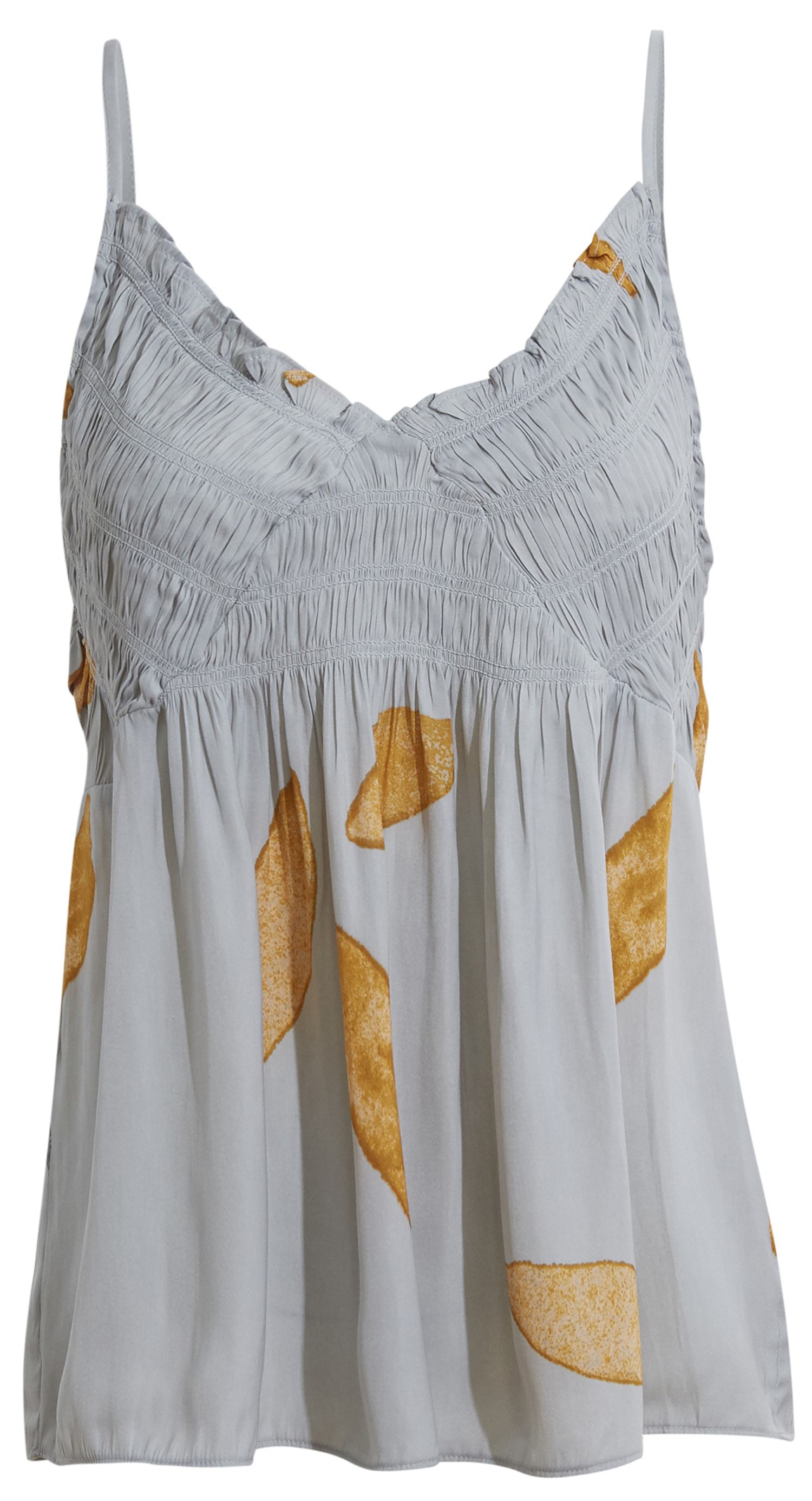 Smocked Front Petal Satin Tank