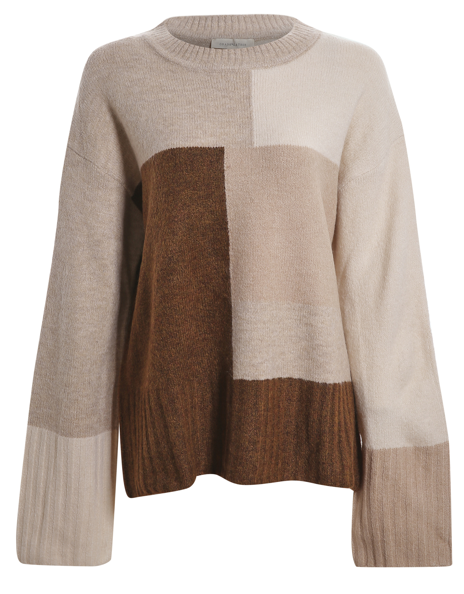 Color Block Rib Knit Sweater