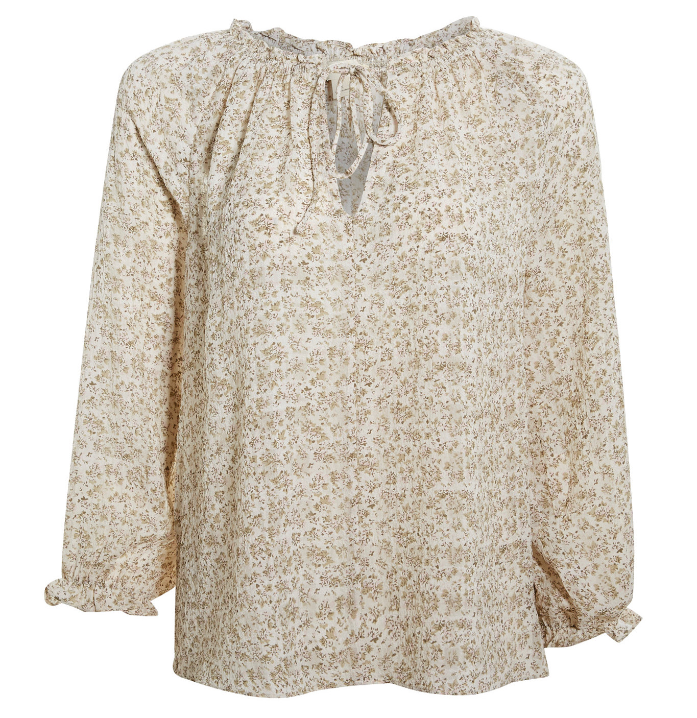 Floral Print Split Neck Top