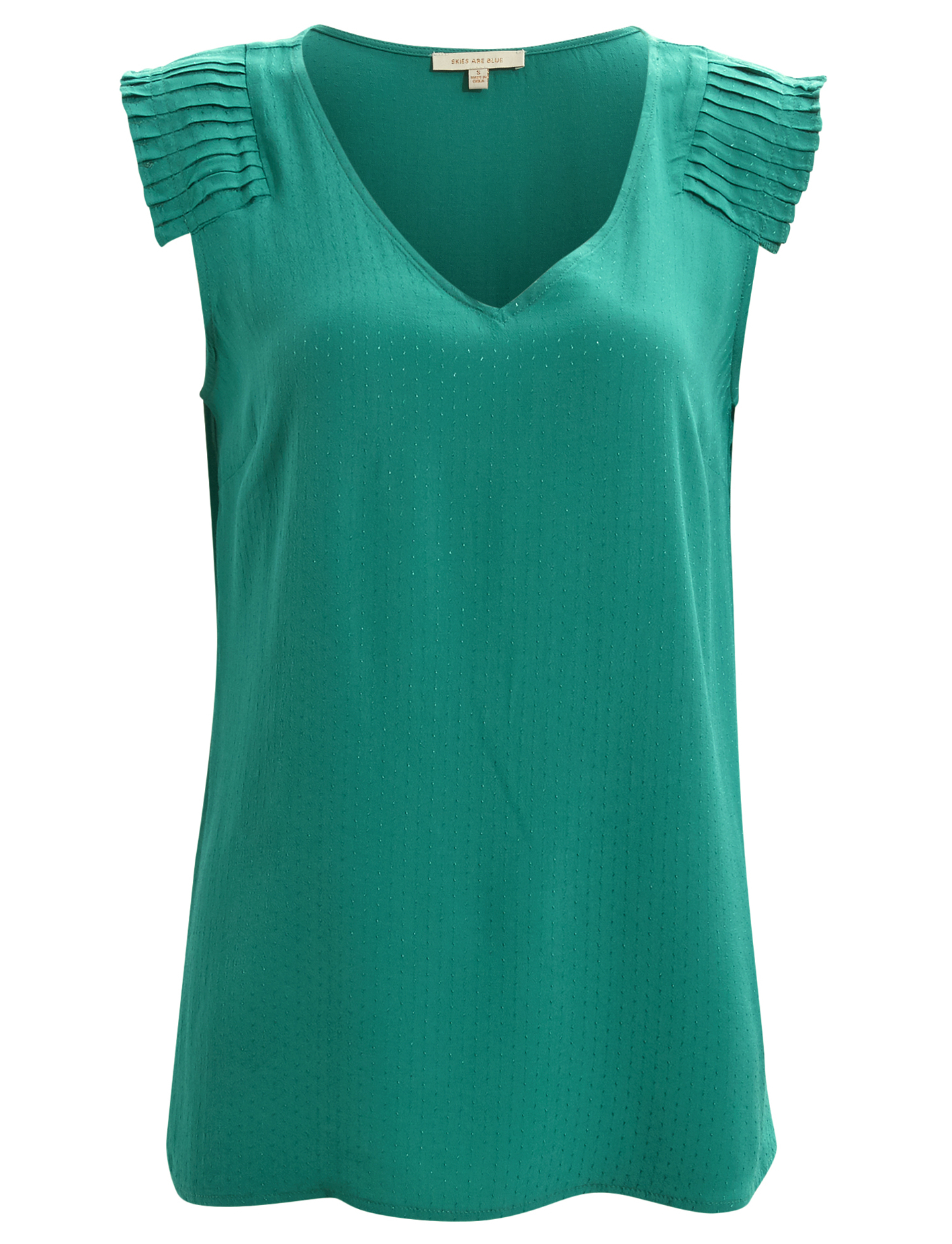 Skies are Blue Pleated Shoulder Blouse
