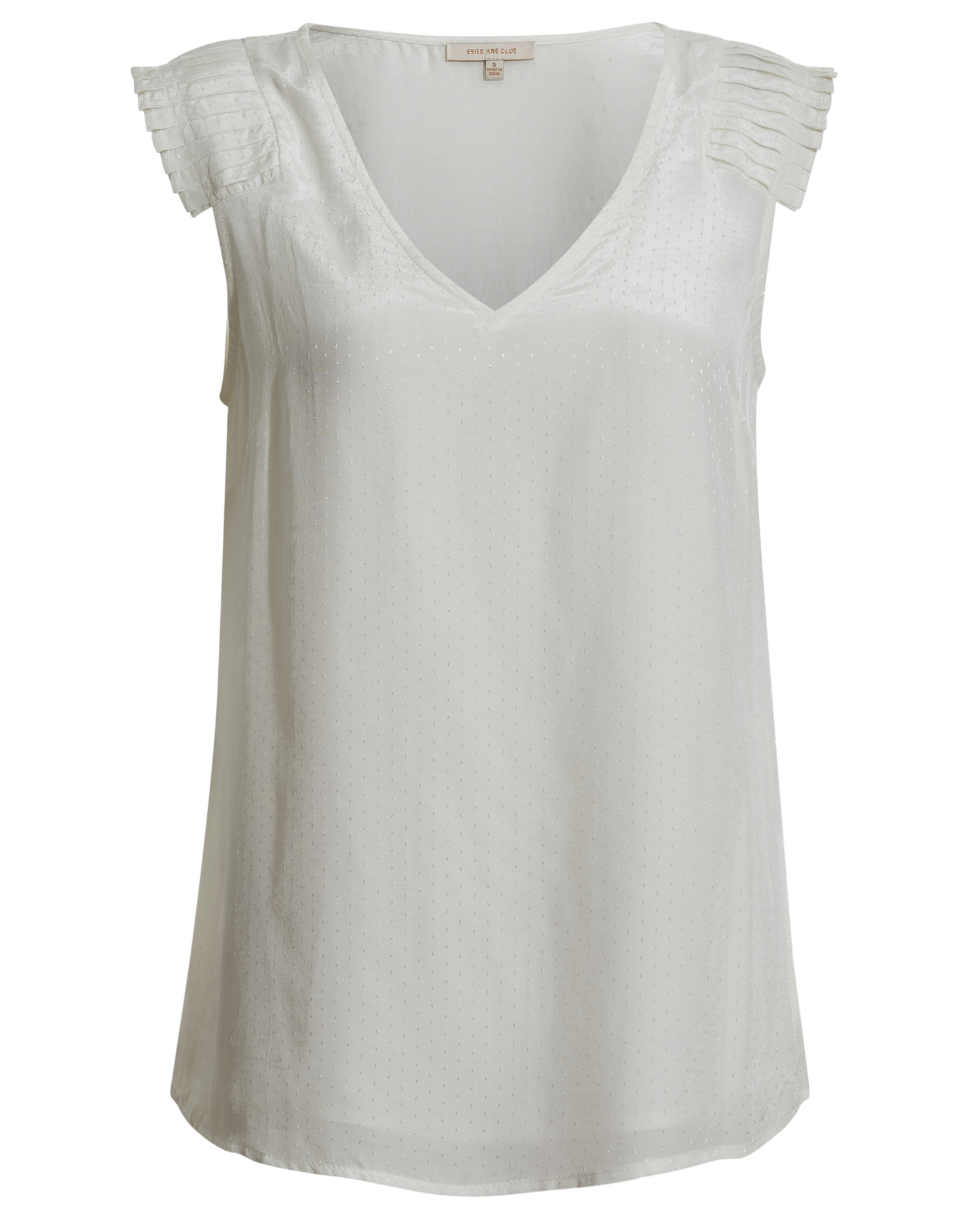 Skies are Blue Pleated Shoulder Blouse