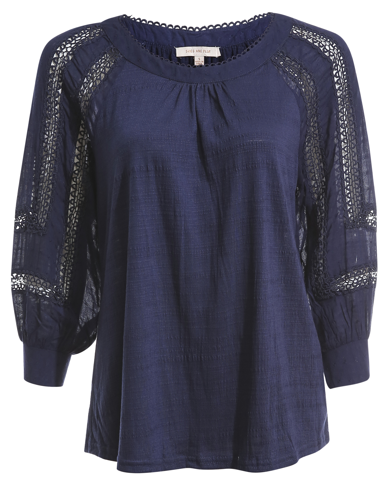 Crochet Lace Trim Knit Top