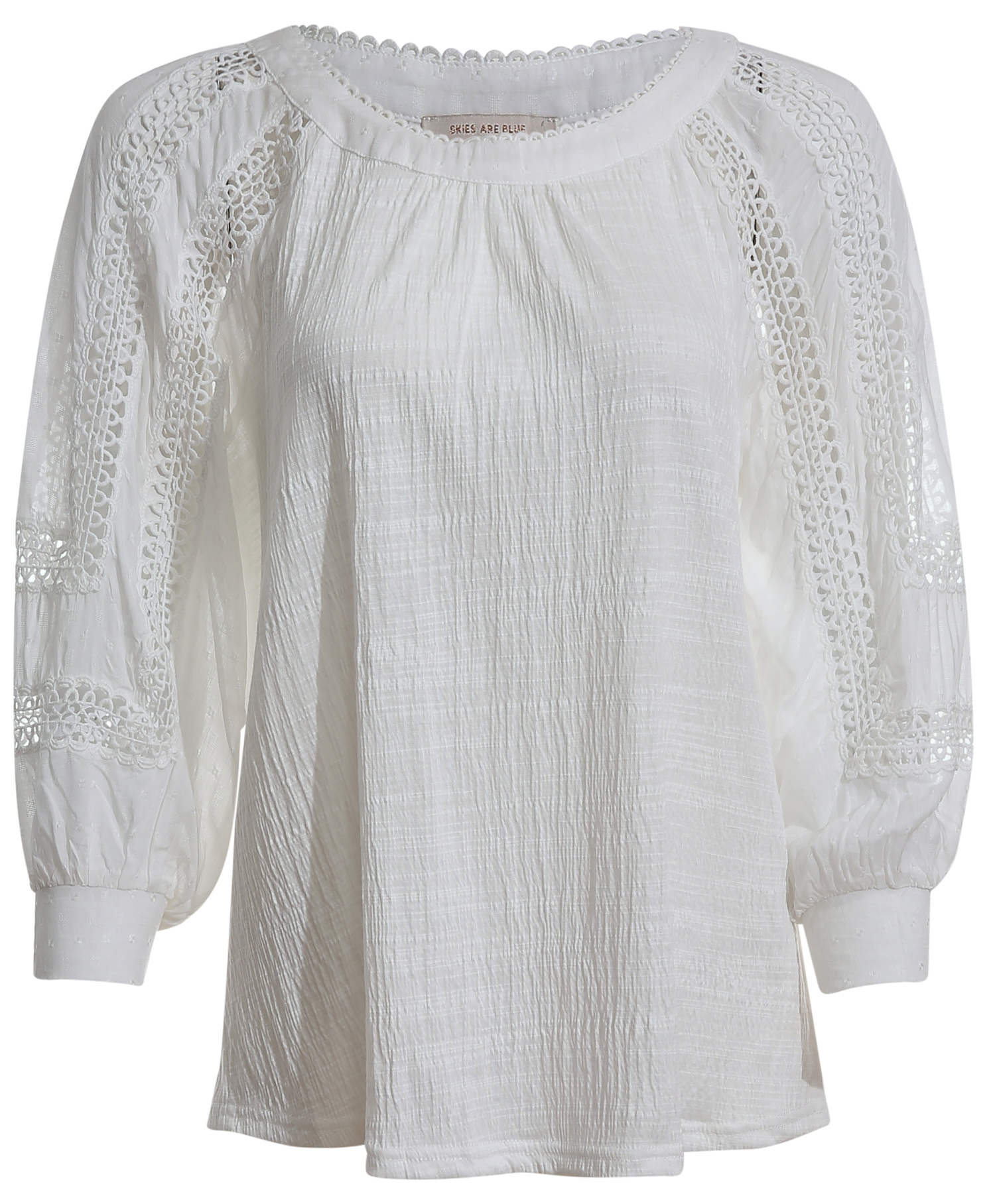Crochet Lace Trim Knit Top