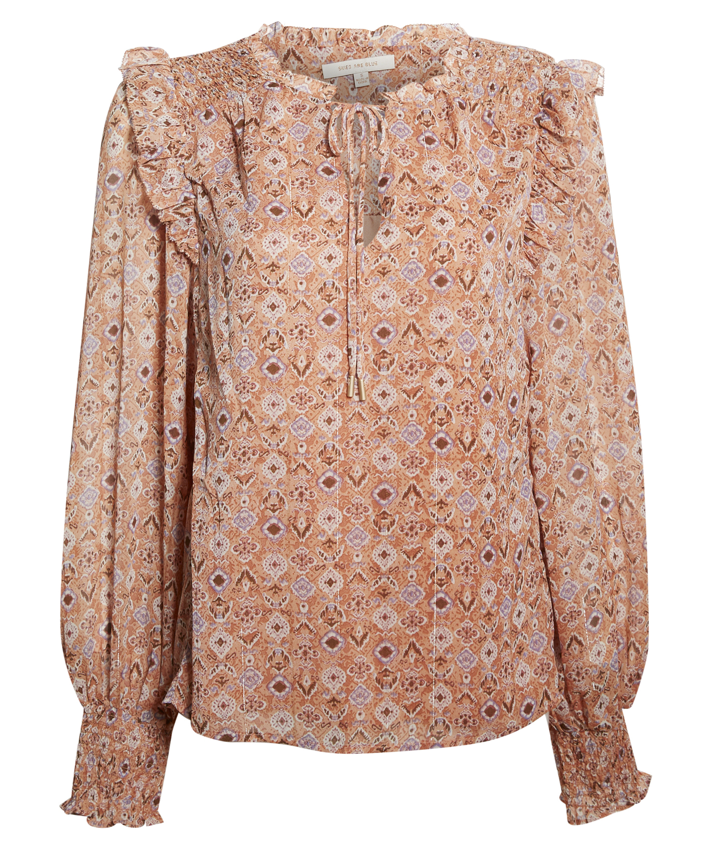 Split Neck Printed Blouse