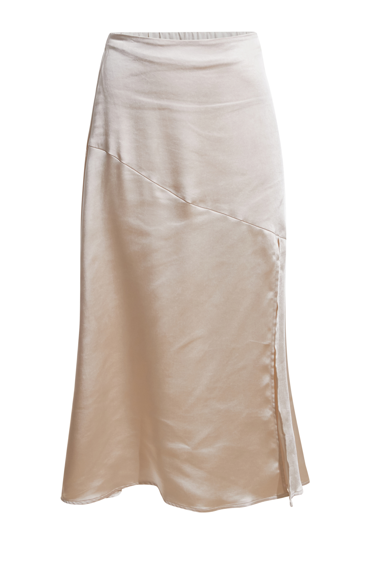 Side Slit Satin Skirt