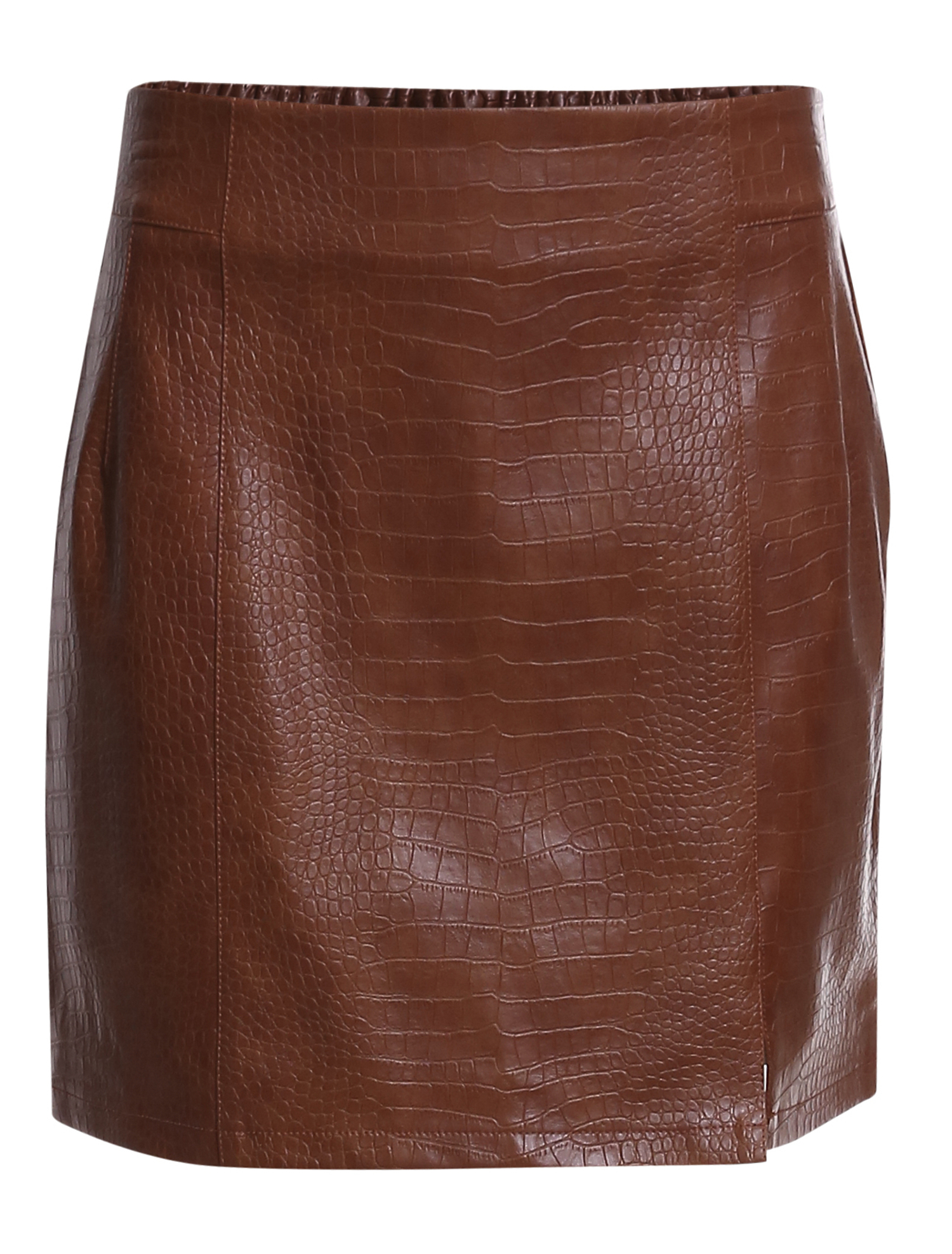 Skies Are Blue Mini Faux Animal Embossed Leather Skirt