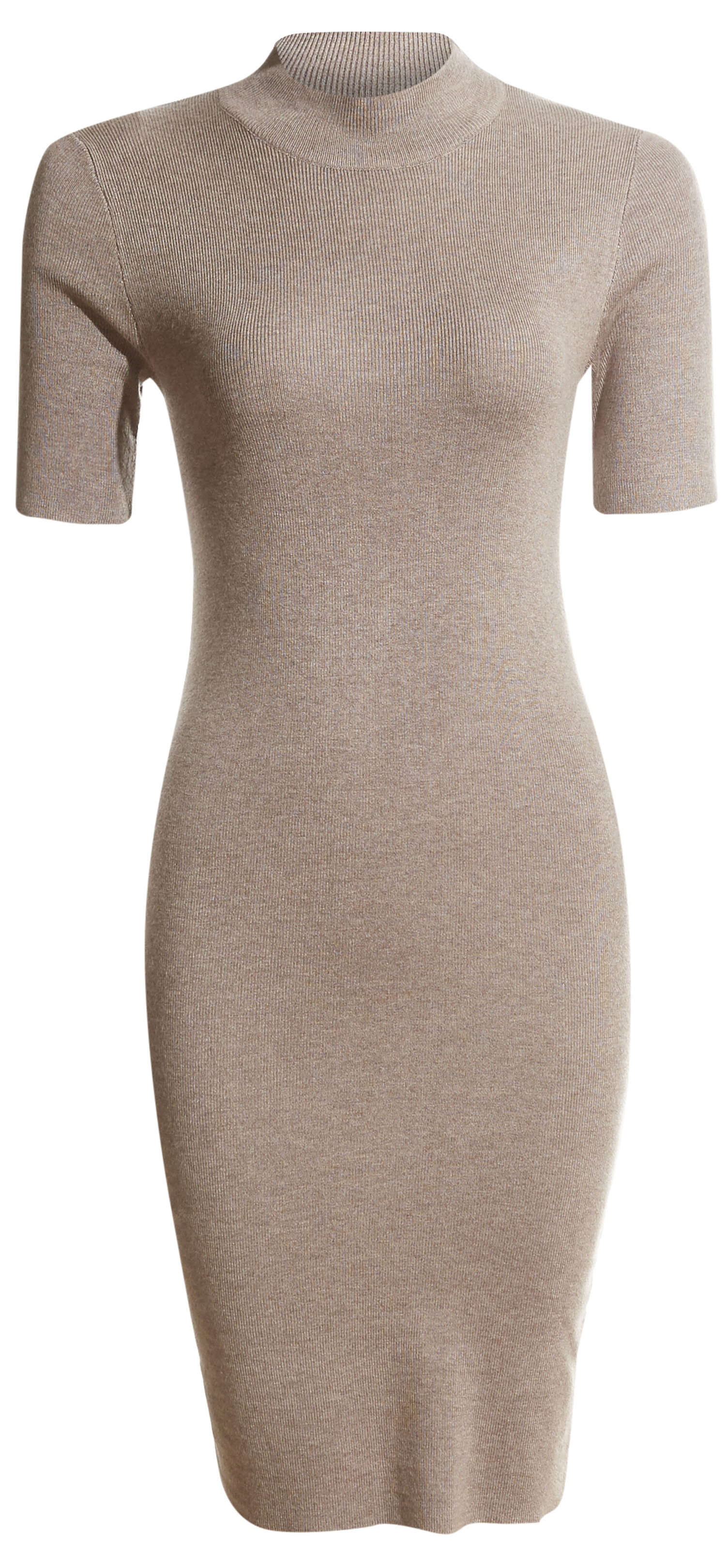 Mock Neck Short Sleeve Knit Dress