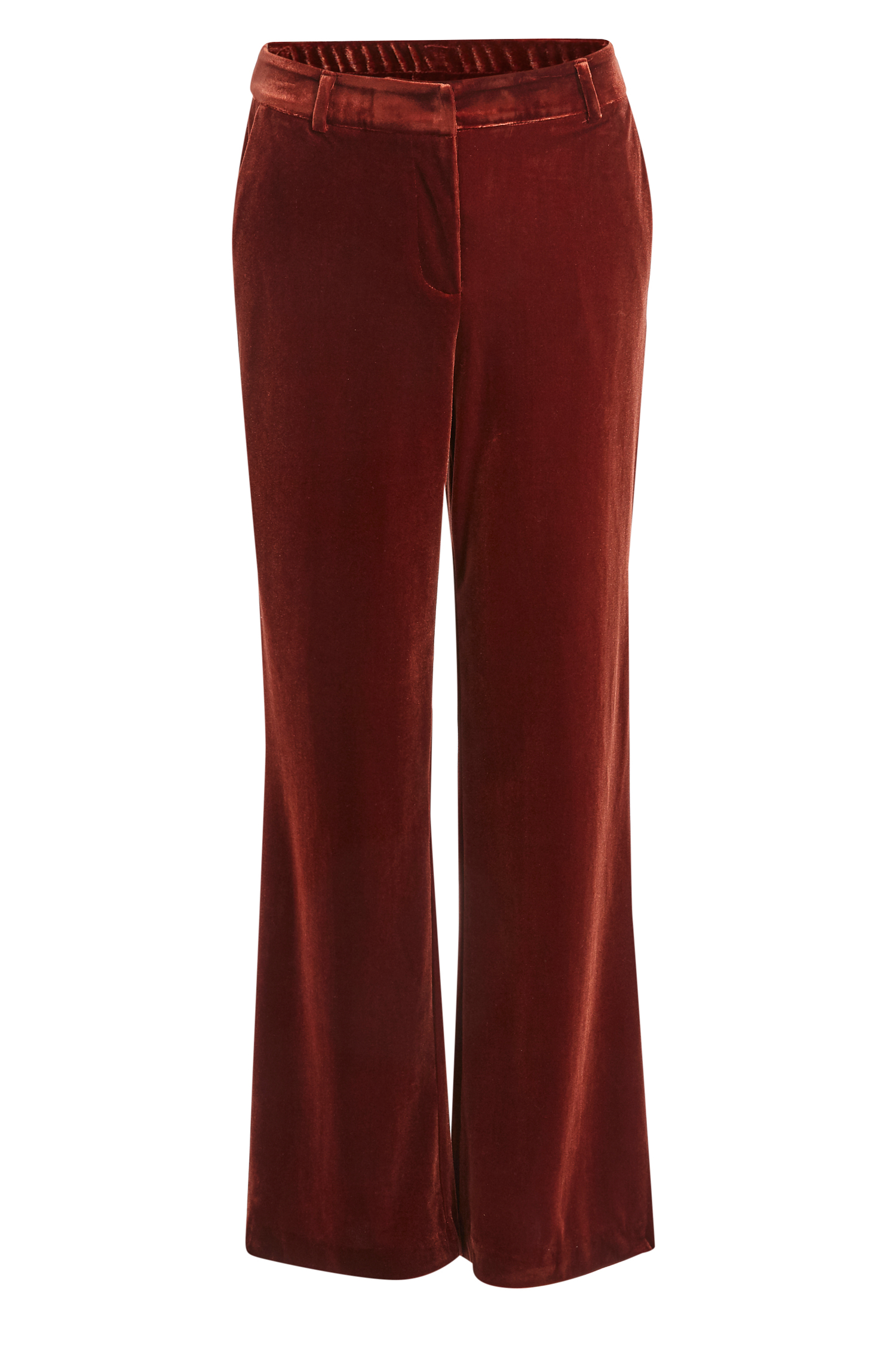 High Rise Velvet Wide Leg Trousers