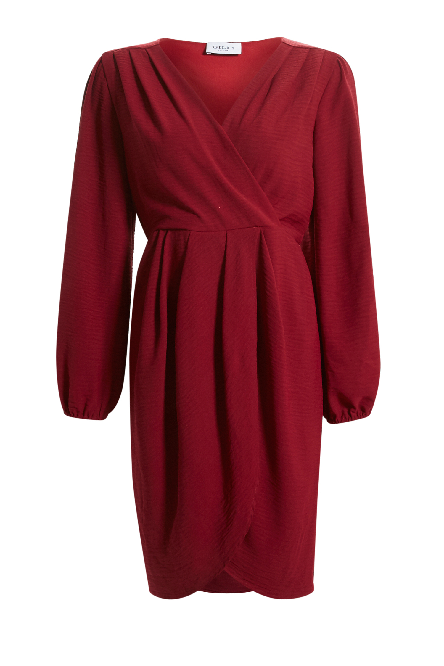 Wrap Front Pleated Dress
