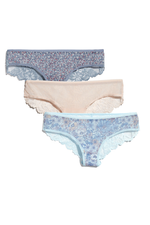 Helene Mesh & Lace Pack Cheeky Floral Blue