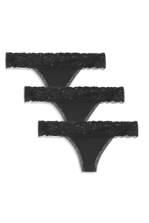 Kourtney Cotton Pack Thong Black