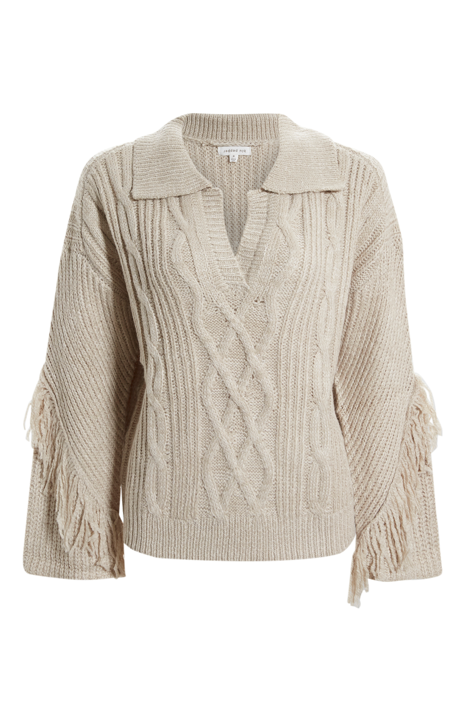 Fringe Cable Knit Sweater