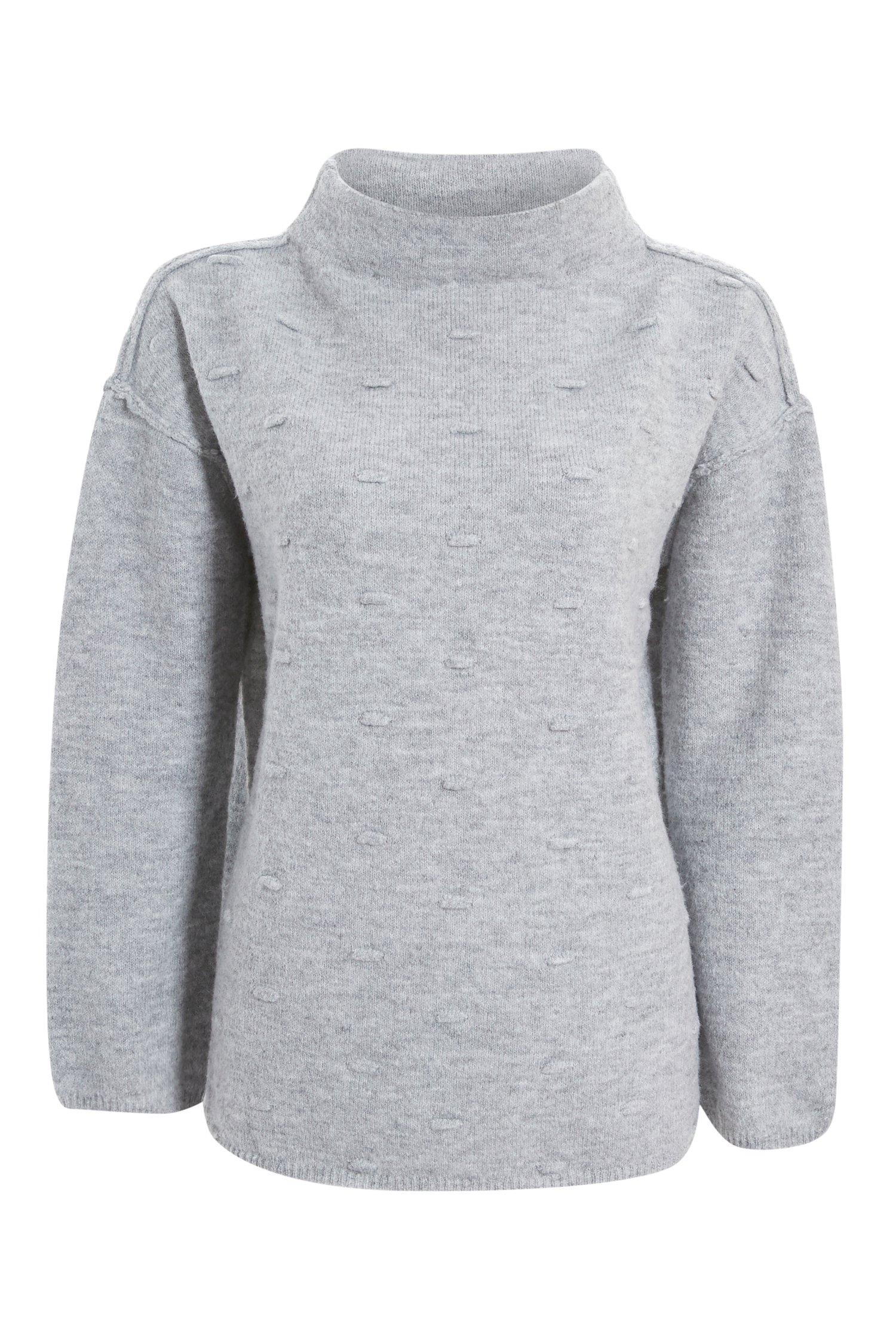 Democracy Mock Neck Popcorn Stitch Sweater